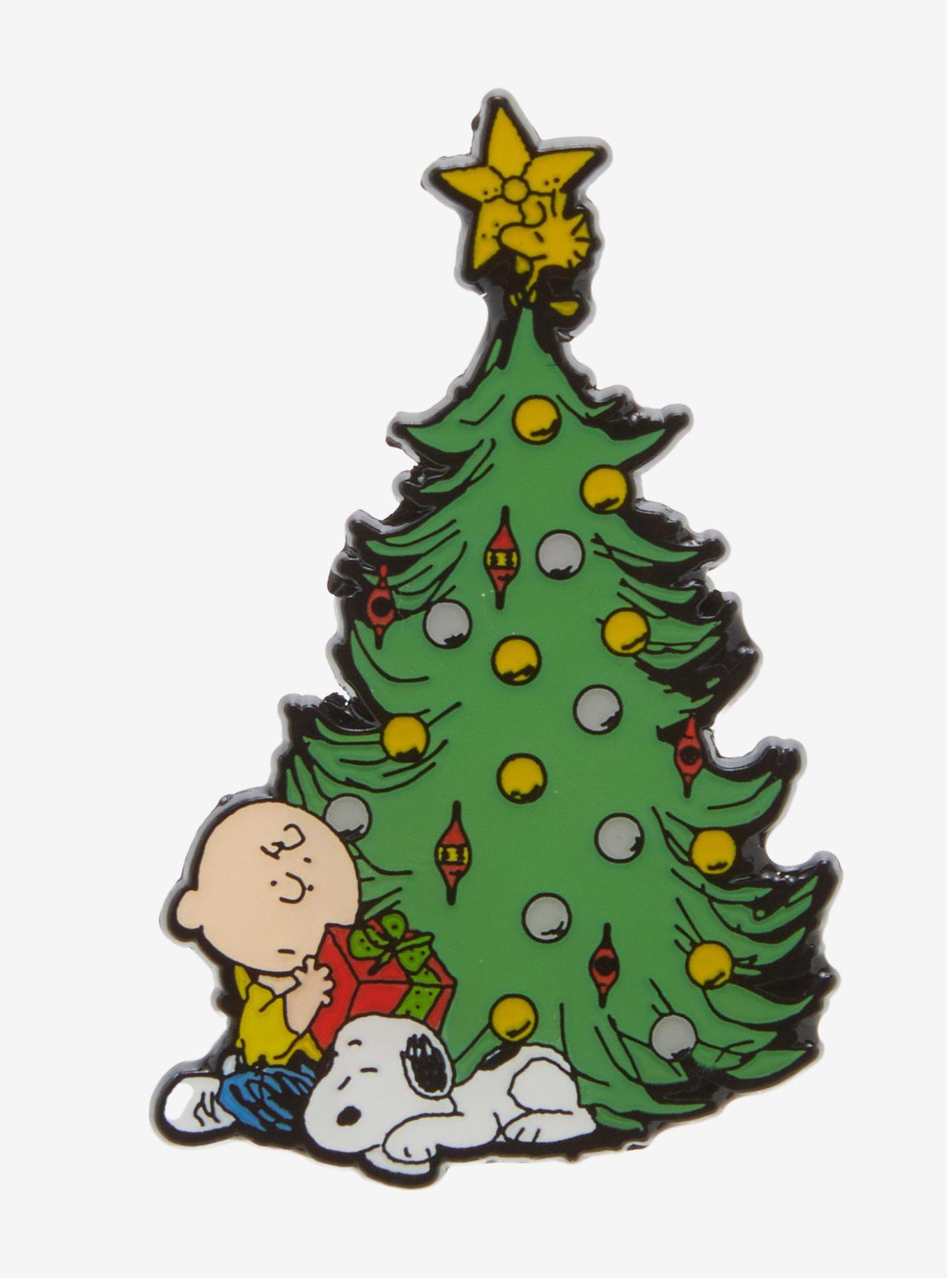 Peanuts Charlie Brown & Snoopy Christmas Tree Enamel Pin - BoxLunch Exclusive, , hi-res