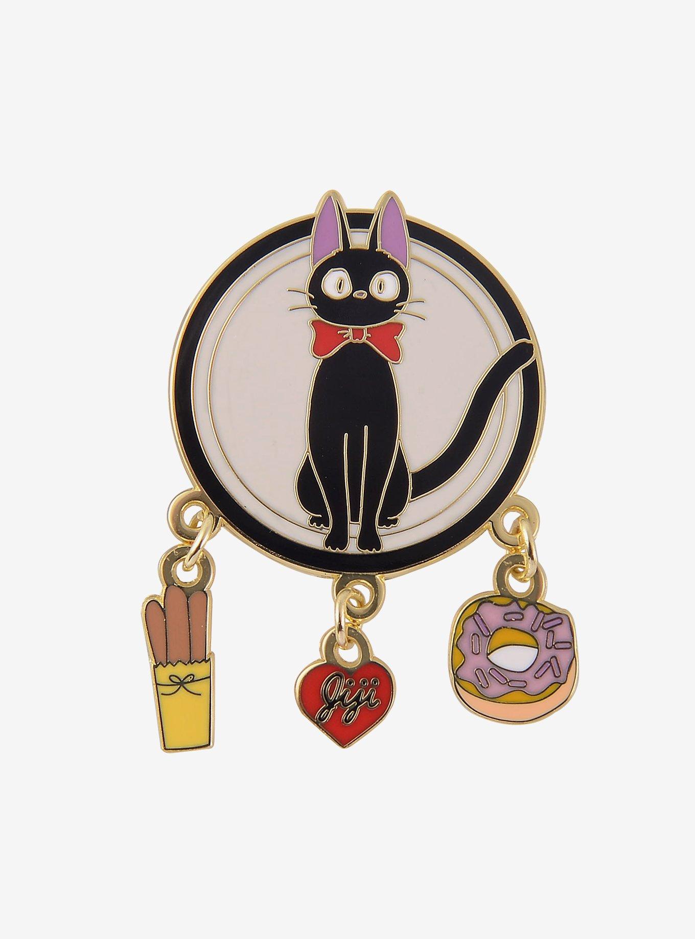 Studio Ghibli® Kiki's Delivery Service Jiji Bakery Dangling Enamel Pin — BoxLunch Exclusive, , hi-res