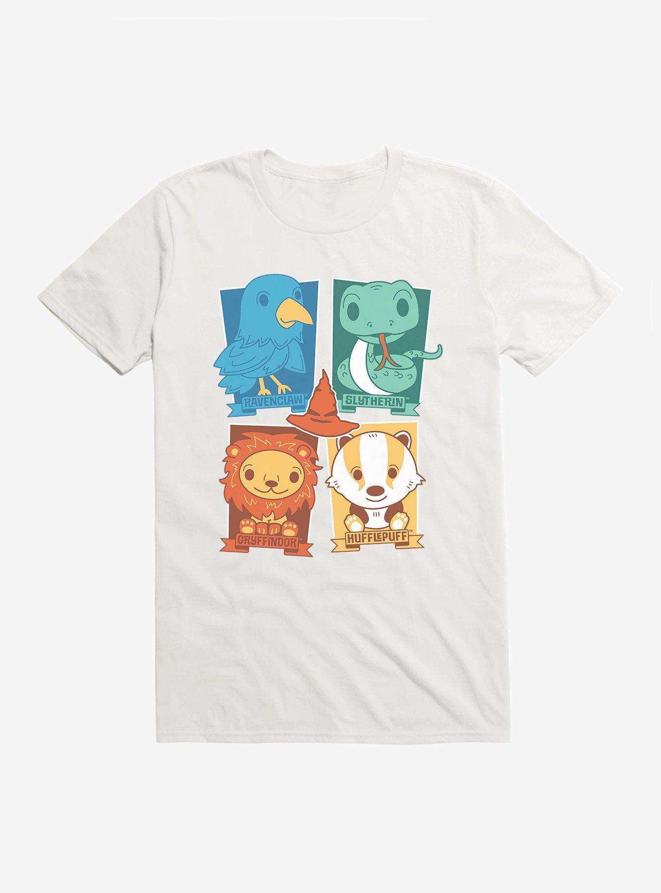 Harry Potter Comic Style Sorting Hat Hogwarts Houses T-Shirt, WHITE, hi-res
