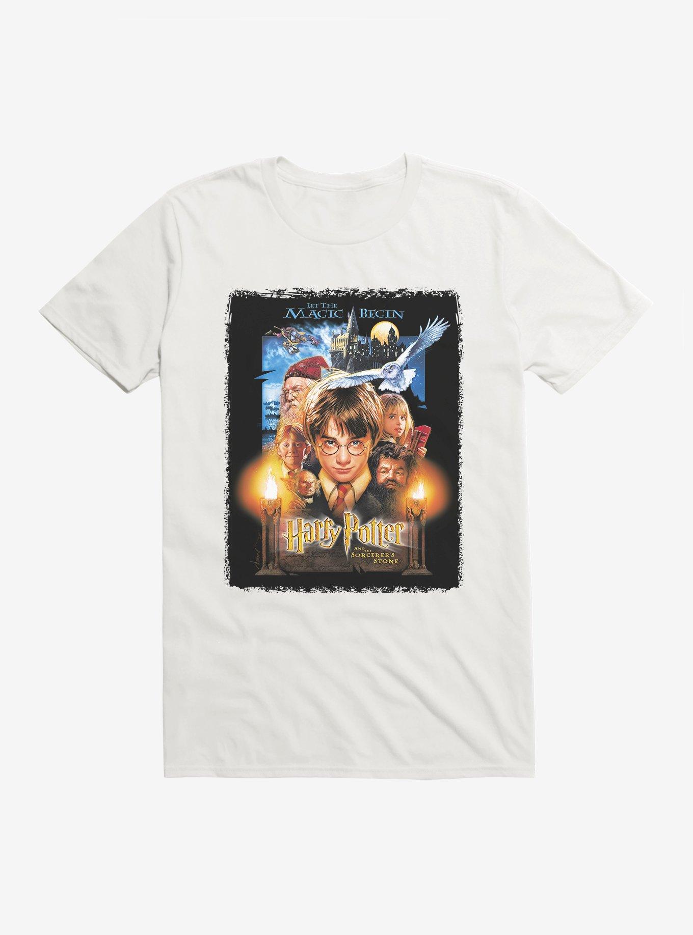 Harry Potter and the Sorcerer's Stone Movie Poster T-Shirt, WHITE, hi-res