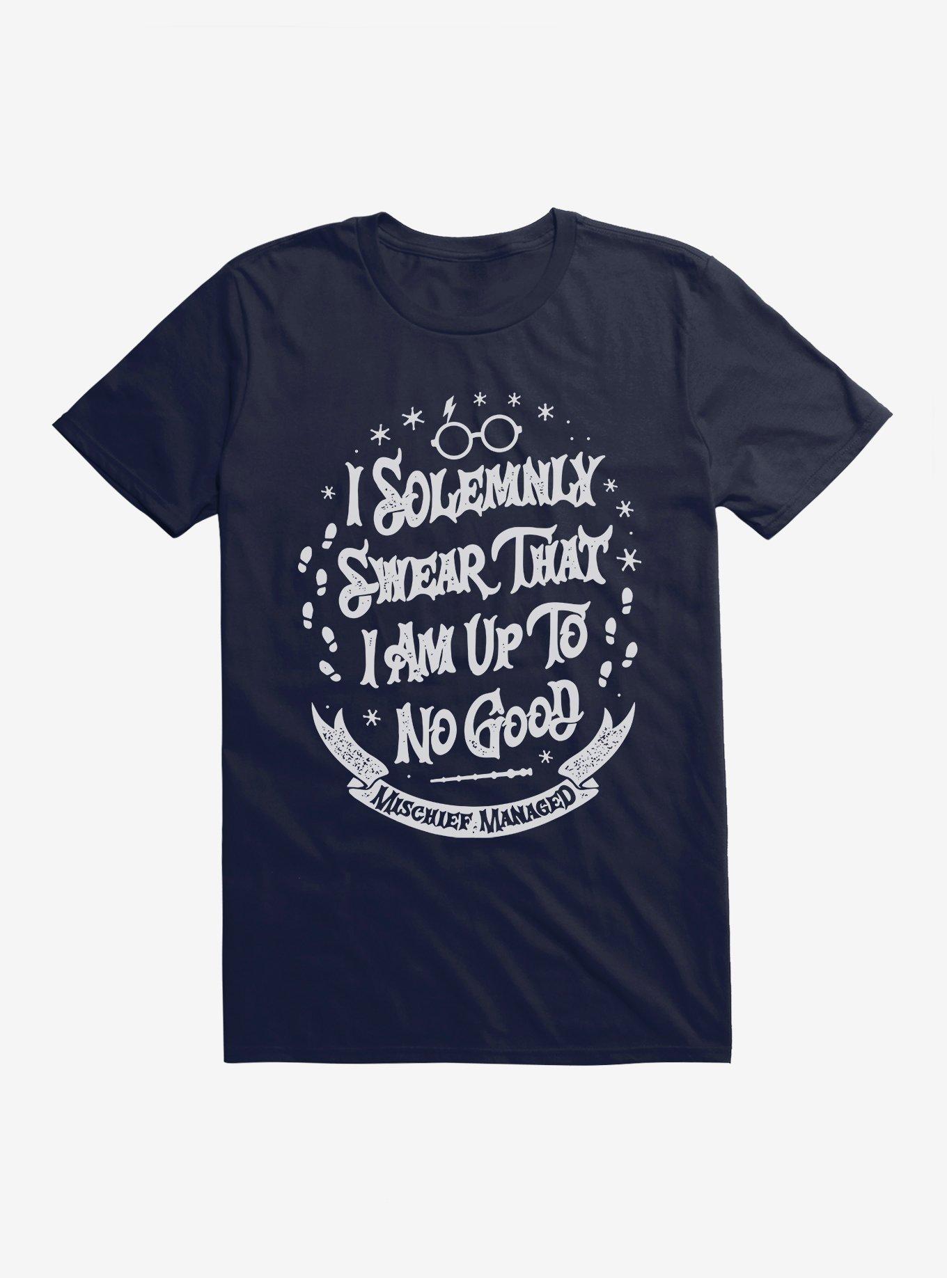 Harry Potter Solemnly Swear No Good T-Shirt, NAVY, hi-res