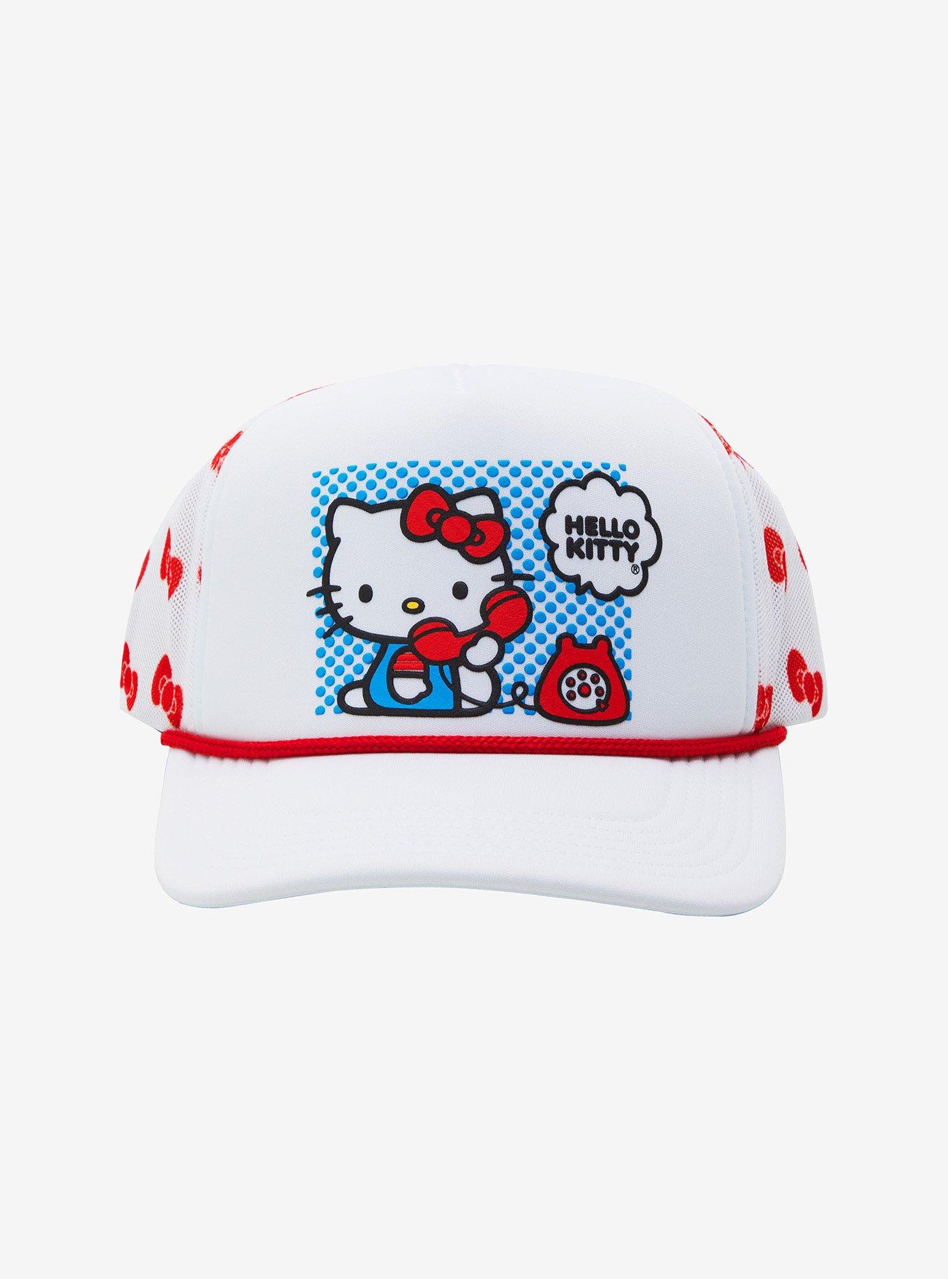 NWT Handmade Red Bow Hello Kitty Trucker Hat By Candy Did It! Hello Kitty Trucker Hat, Women main image 4