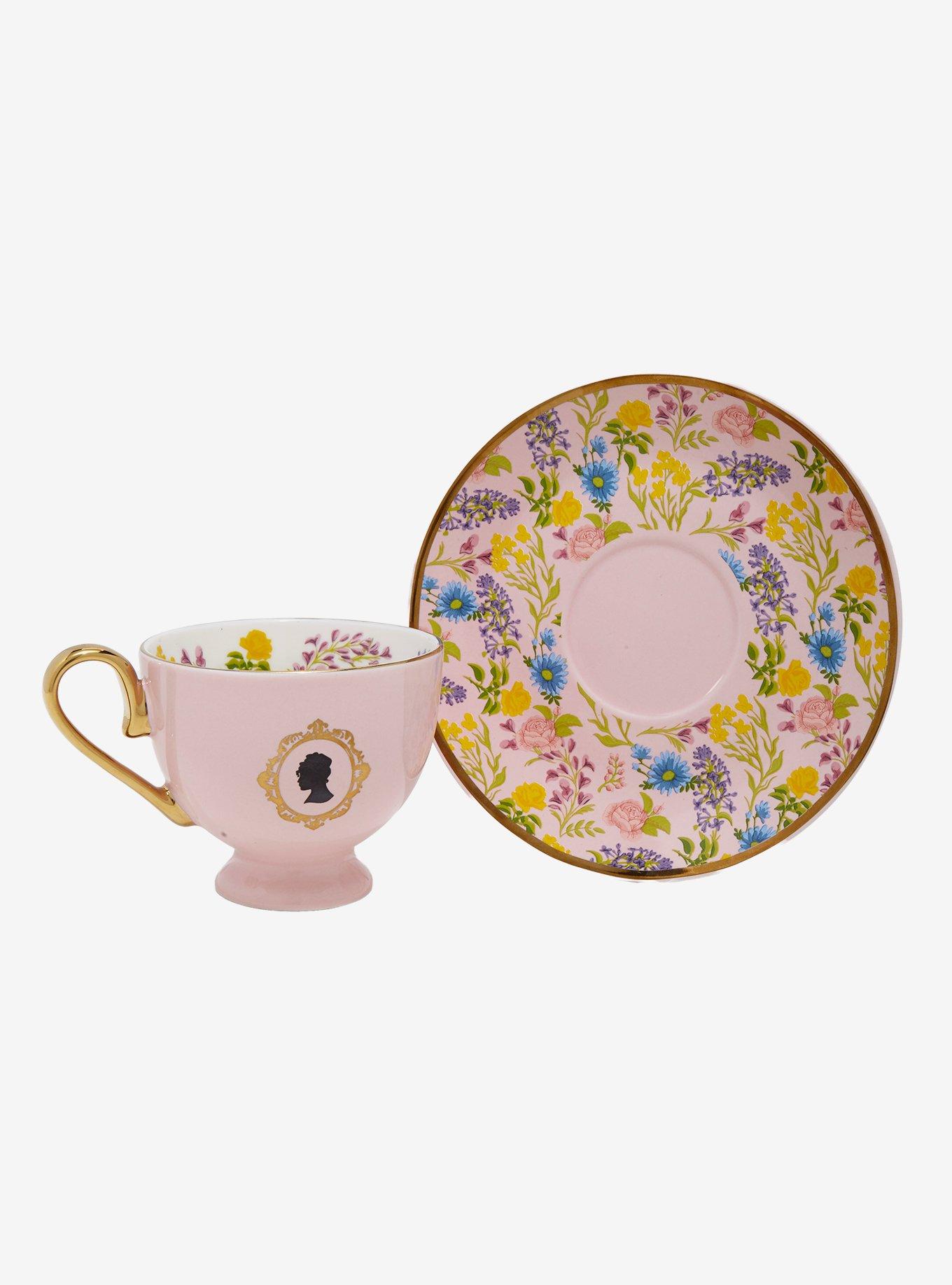 Bridgerton Silhouette Floral Tea Cup and Saucer — BoxLunch Exclusive, , hi-res