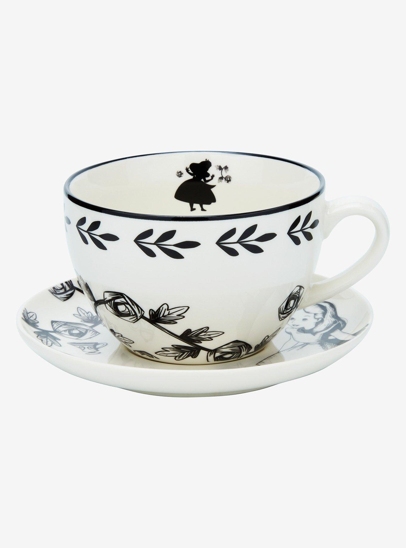 Disney Alice in Wonderland Floral Silhouette Tea Cup and Saucer, , hi-res