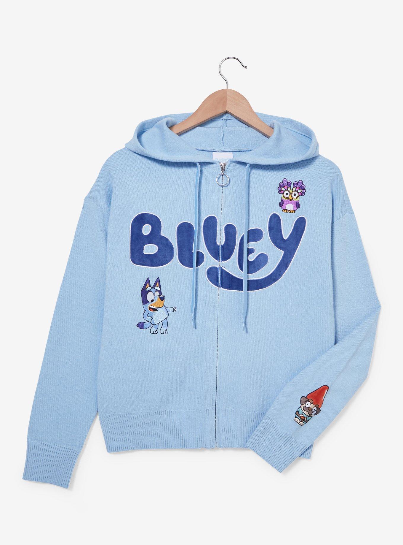 Bluey Patches Women's Zip Knit Hoodie — BoxLunch Exclusive, , hi-res