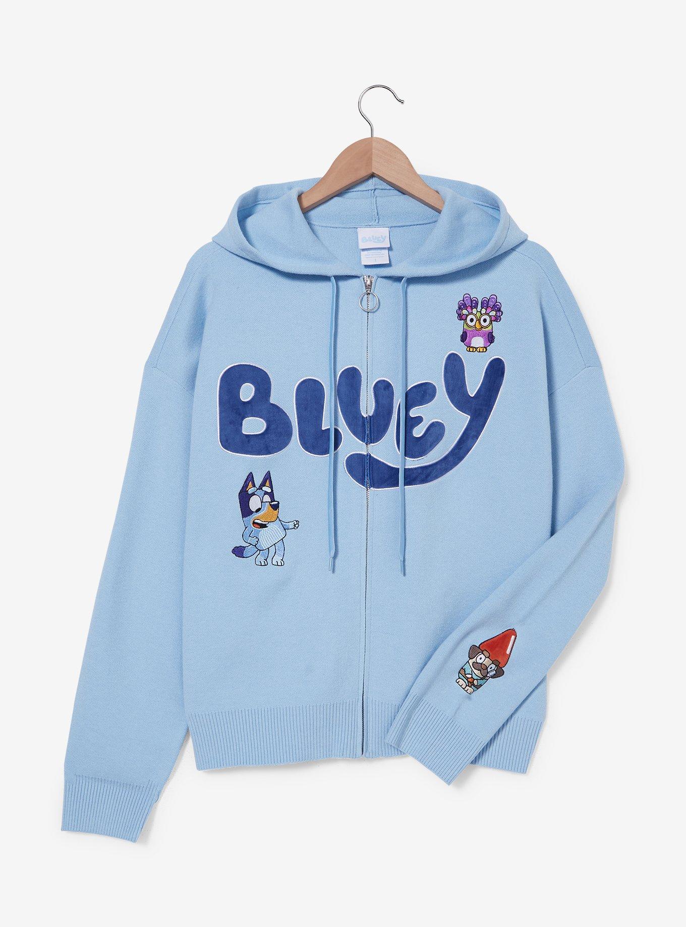 Bluey Patches Women's Plus Size Zip Knit Hoodie — BoxLunch Exclusive, , hi-res