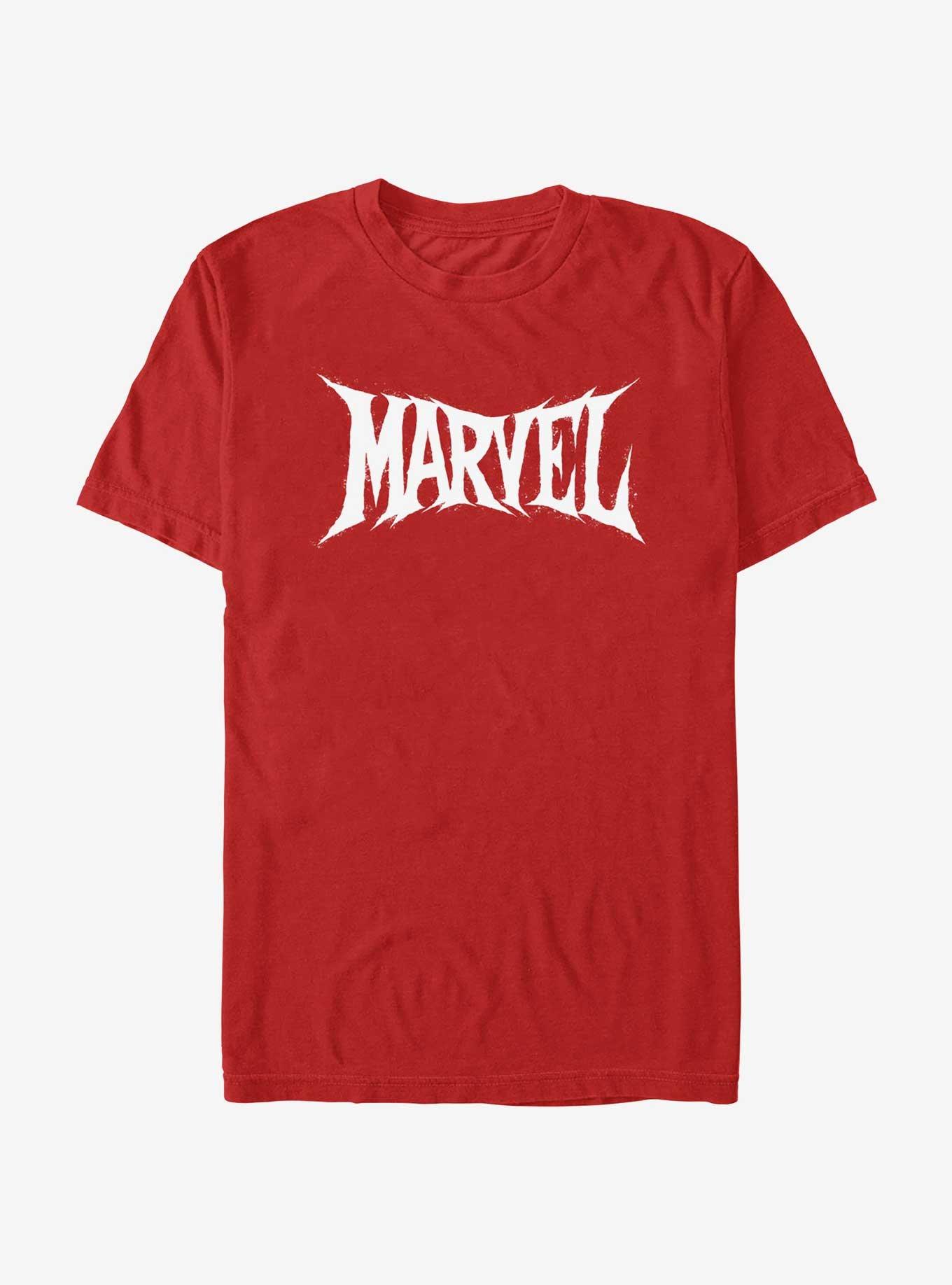 Marvel Metal Marvel Logo T-Shirt, RED, hi-res