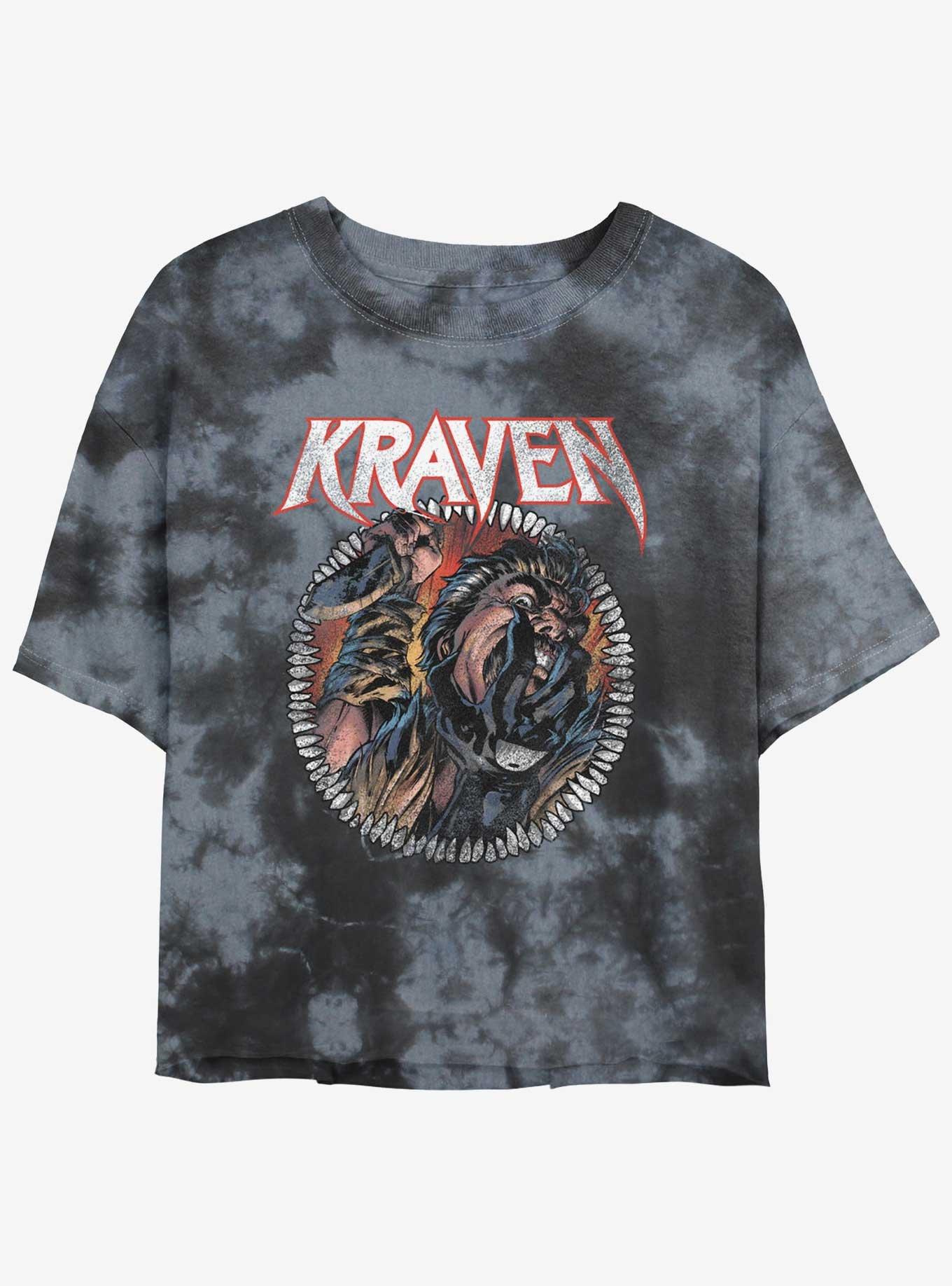 Marvel Kraven the Hunter Captured Prey Womens Tie-Dye Crop T-Shirt, BLKCHAR, hi-res