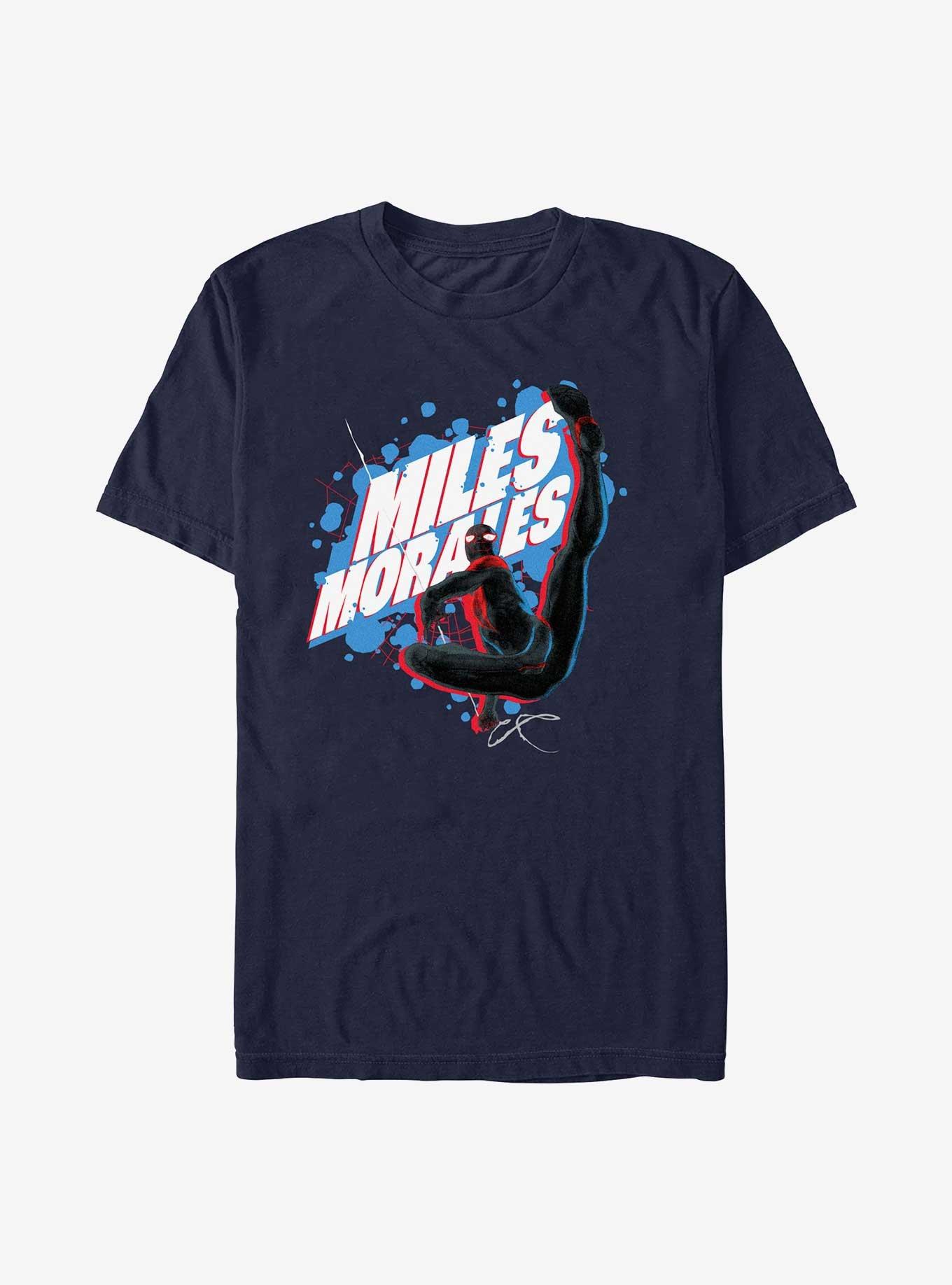 Marvel Spider-Man Miles Morales Pose T-Shirt, NAVY, hi-res