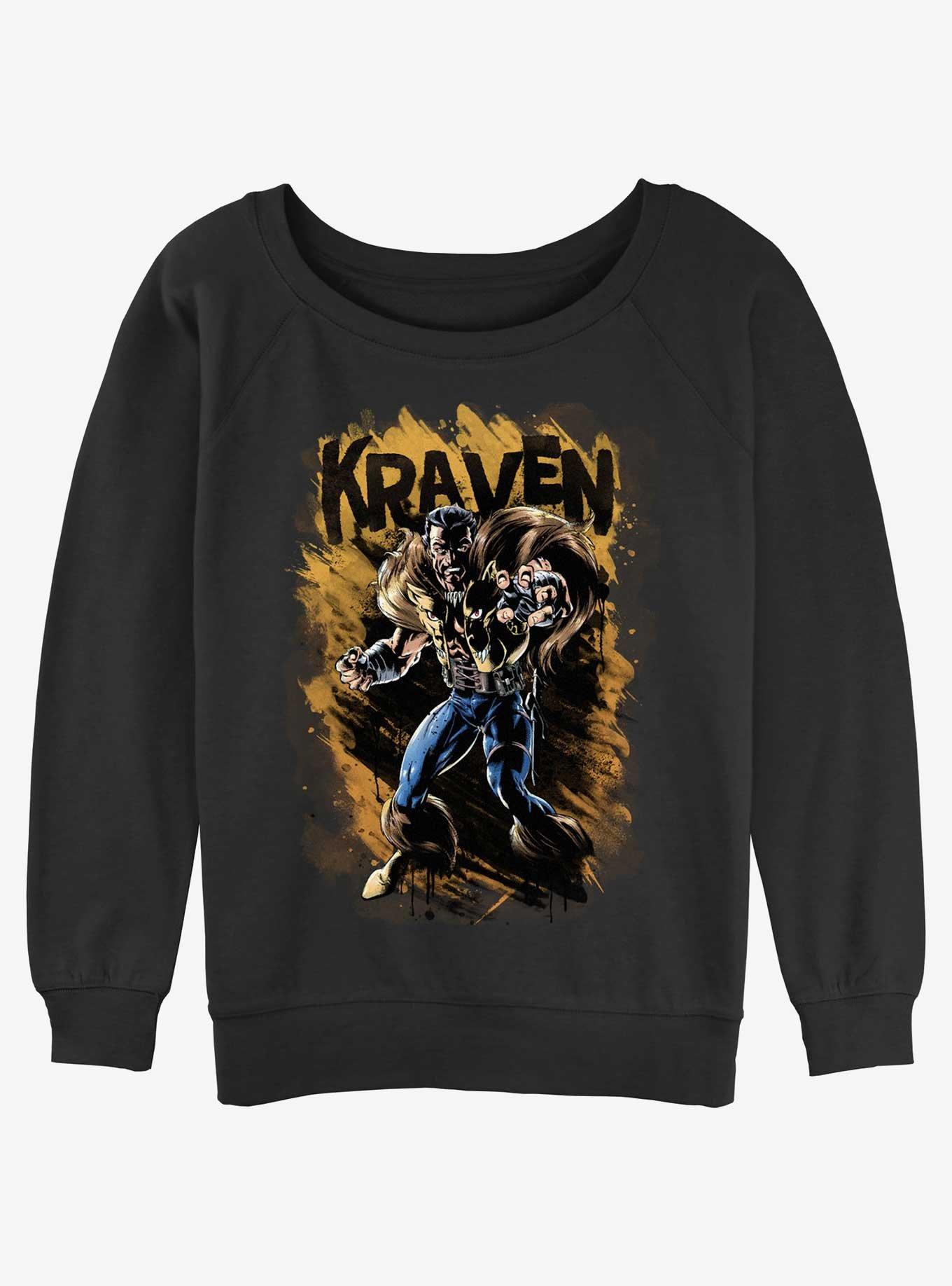 Marvel Kraven the Hunter Splatter Wall Womens Slouchy Sweatshirt