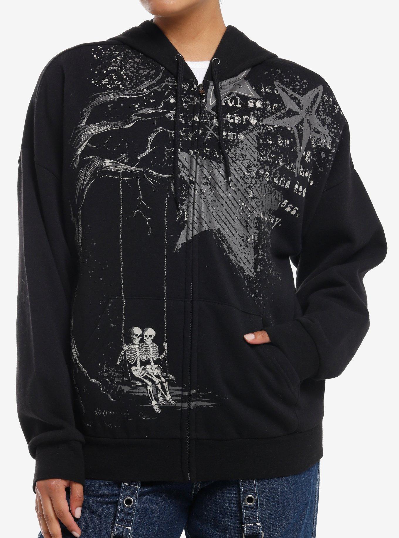 Social Collision Skeleton Swing Girls Hoodie, , hi-res