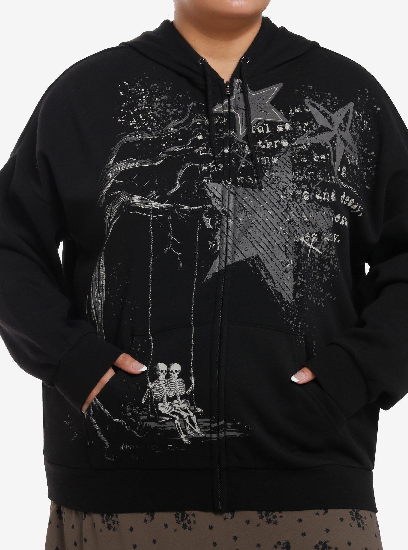 Social Collision Skeleton Swing Girls Hoodie Plus Size, , hi-res
