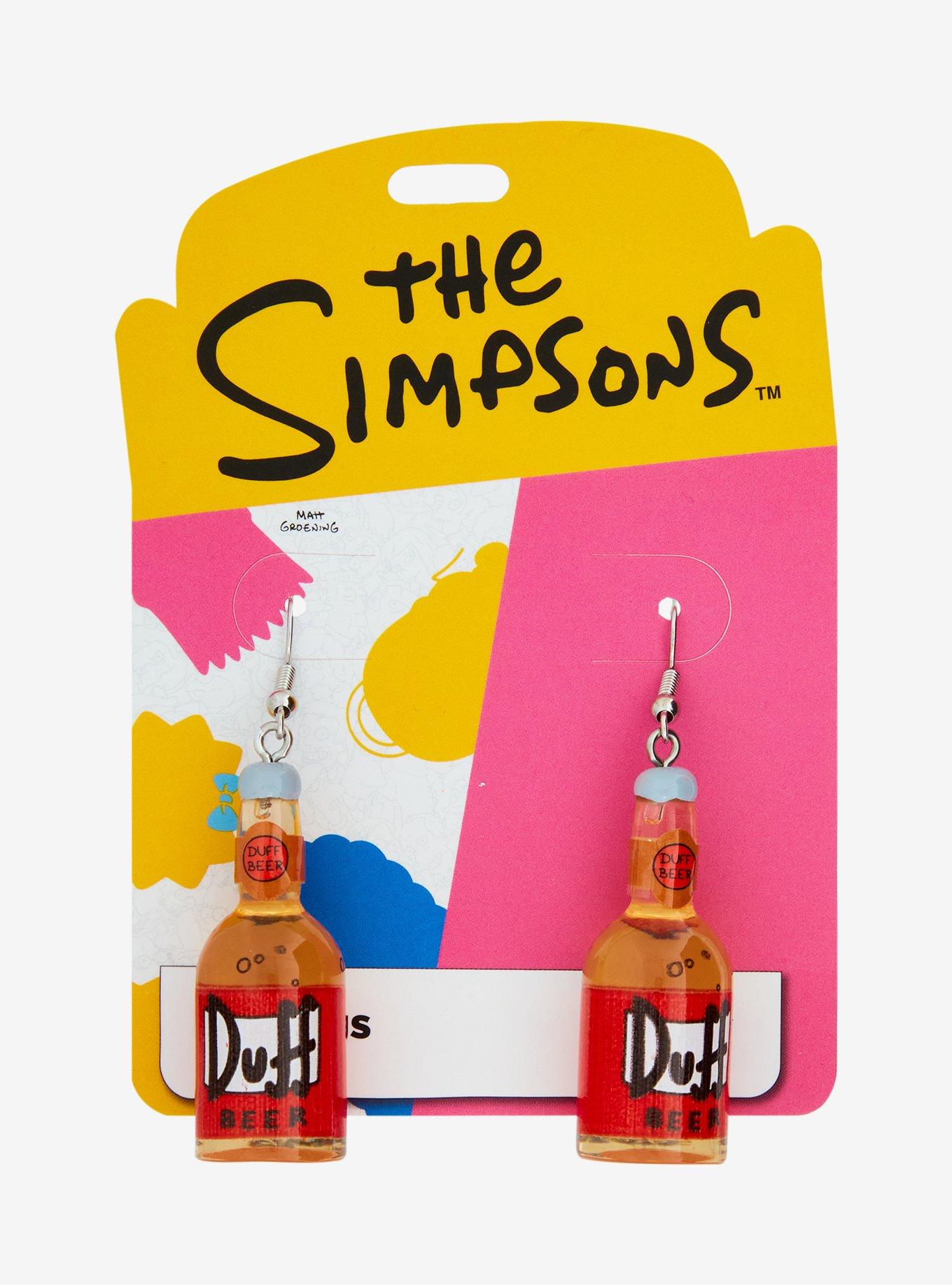 The Simpsons Duff Beer Bottle Drop Earrings, , hi-res