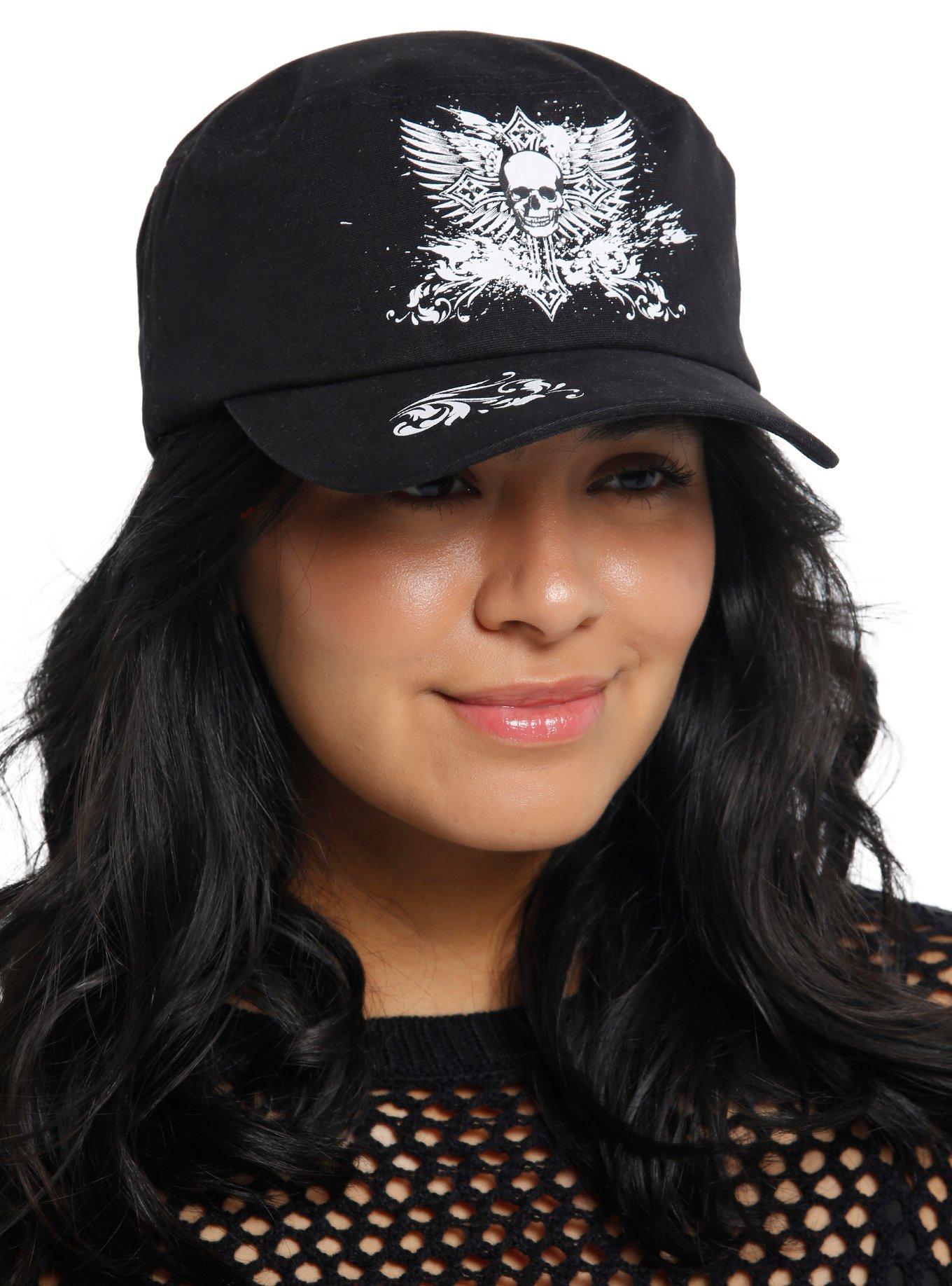 Grunge Skull Cross Cadet Hat | Hot Topic