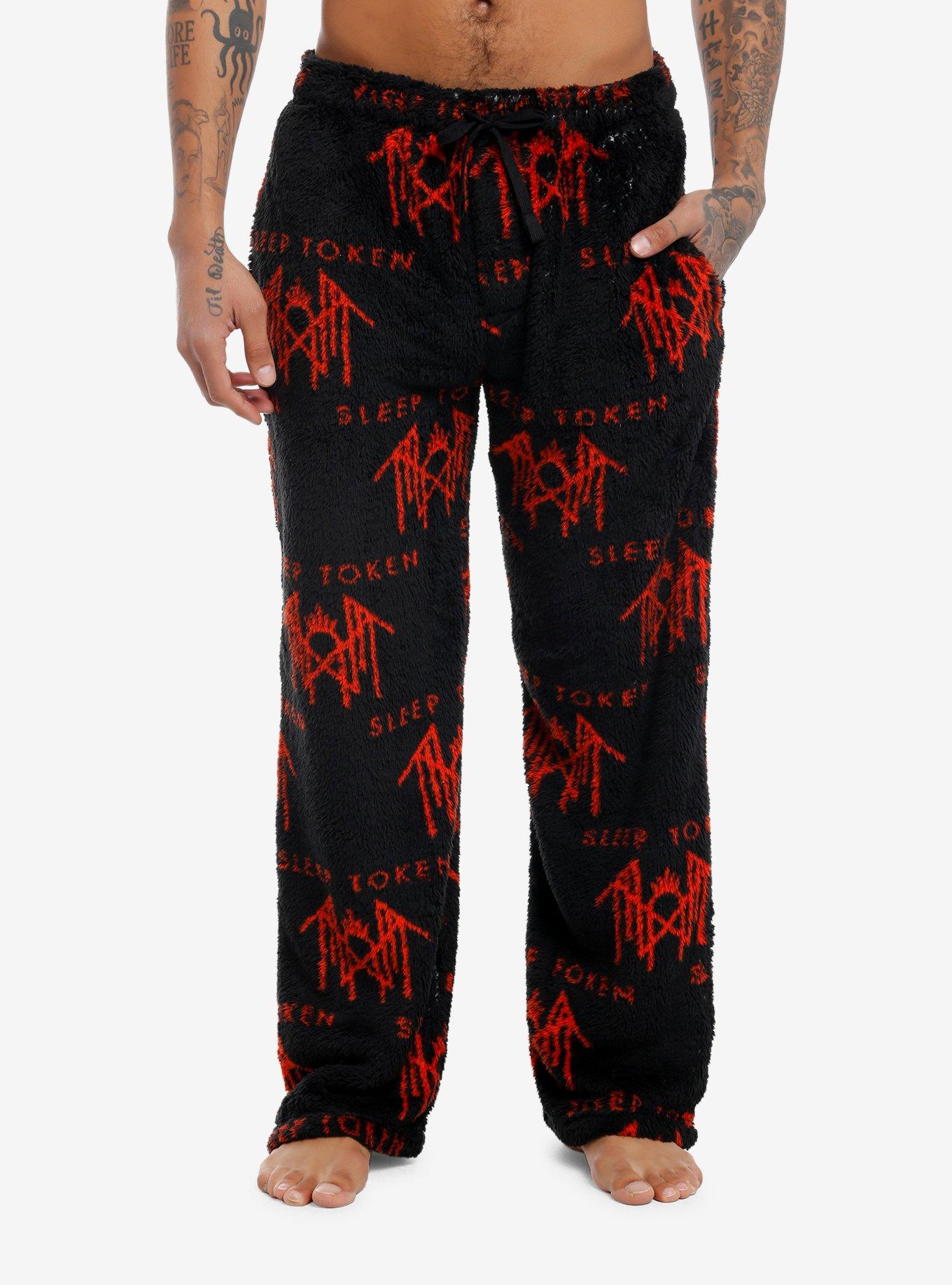 Sleep Token Logo Fuzzy Pajama Pants, , hi-res