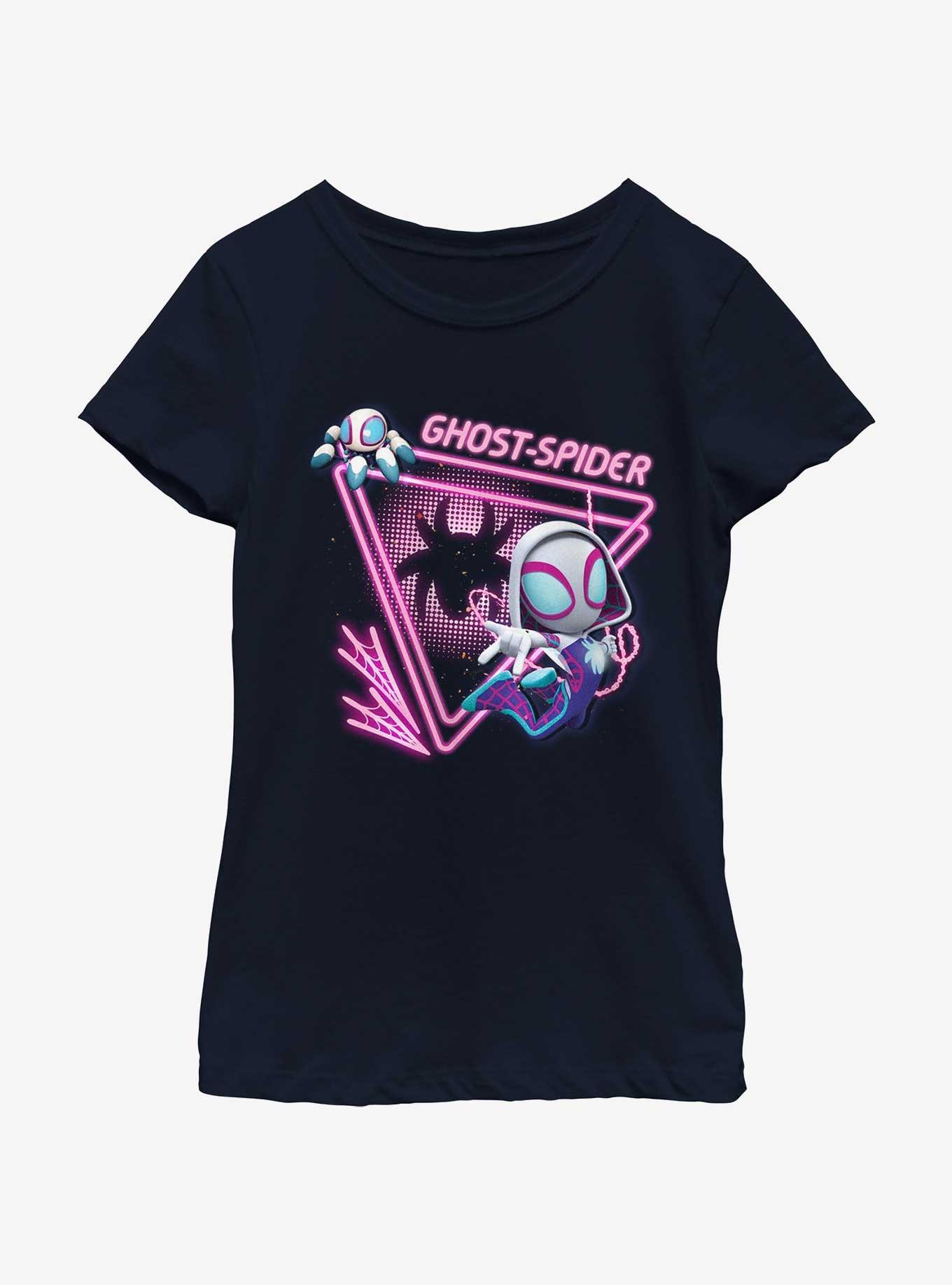 Marvel Spidey and His Amazing Friends Spidey Gwen Pals Girls Youth T-Shirt, NAVY, hi-res