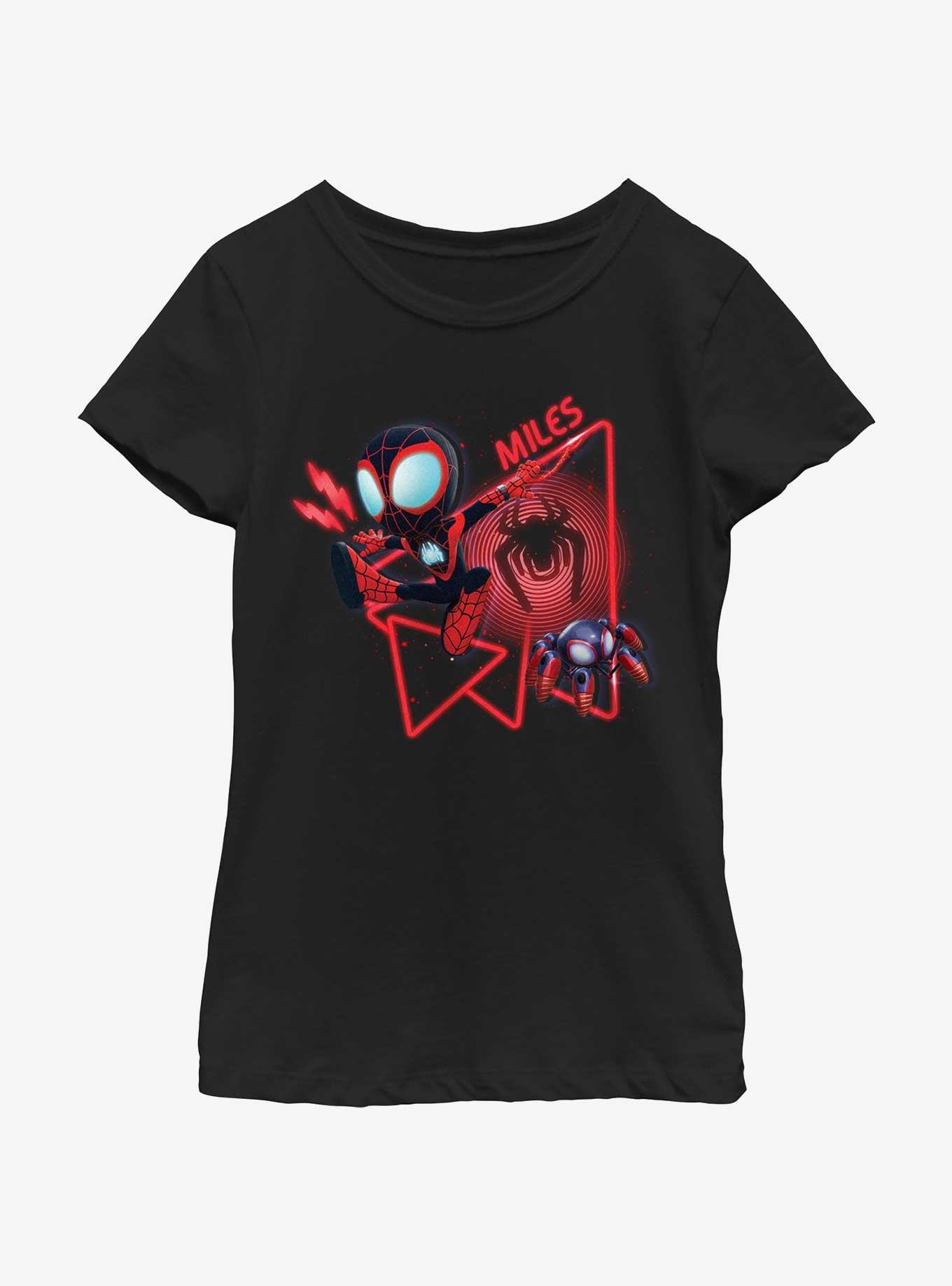 Marvel Spidey and His Amazing Friends Miles Morales Pal Girls Youth T-Shirt, BLACK, hi-res