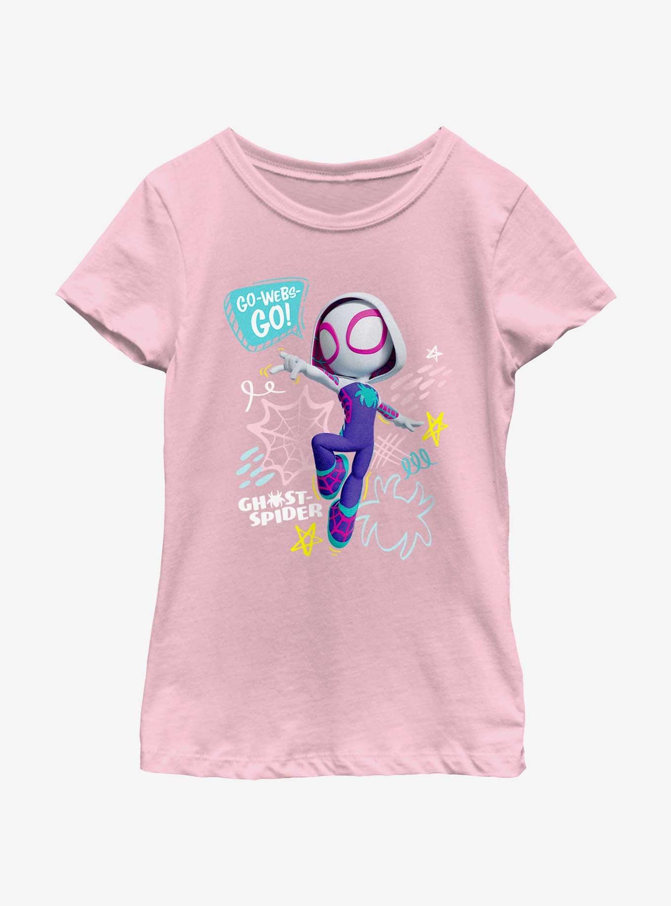 Marvel Spidey and His Amazing Friends Ghost Power Burst Girls Youth T-Shirt, PINK, hi-res