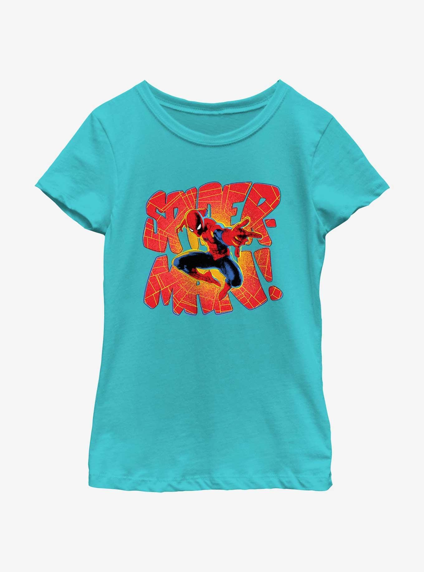 Marvel Spider-Man Comic Letters Girls Youth T-Shirt