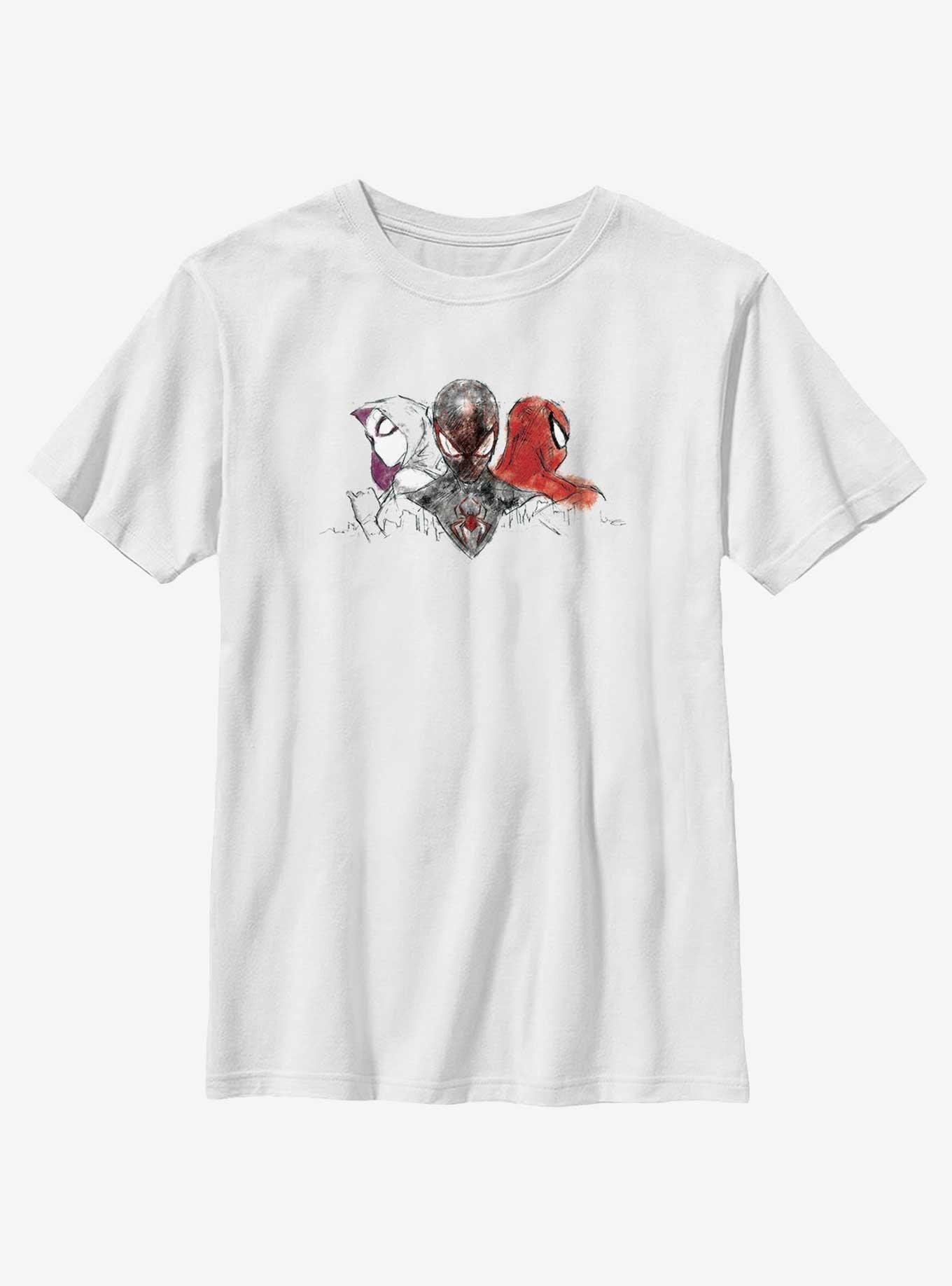 Marvel Spider-Man Three Spiders Youth T-Shirt, WHITE, hi-res