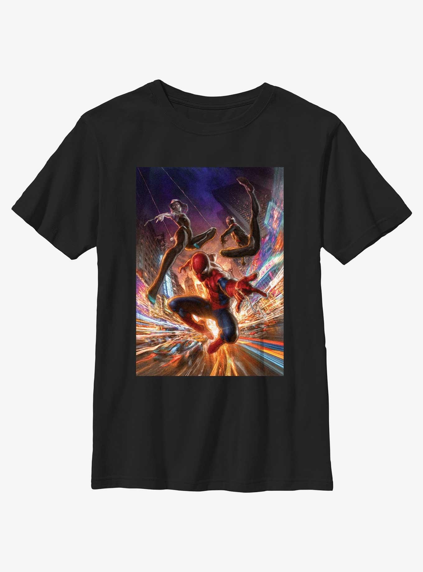 Marvel Spider-Man Spiders City Youth T-Shirt, BLACK, hi-res