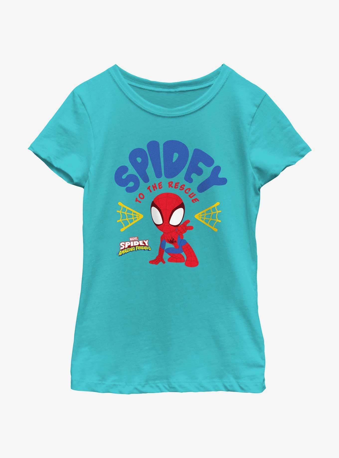 Marvel Spidey and His Amazing Friends Rescue Hero Webs Girls Youth T-Shirt, TAHI BLUE, hi-res