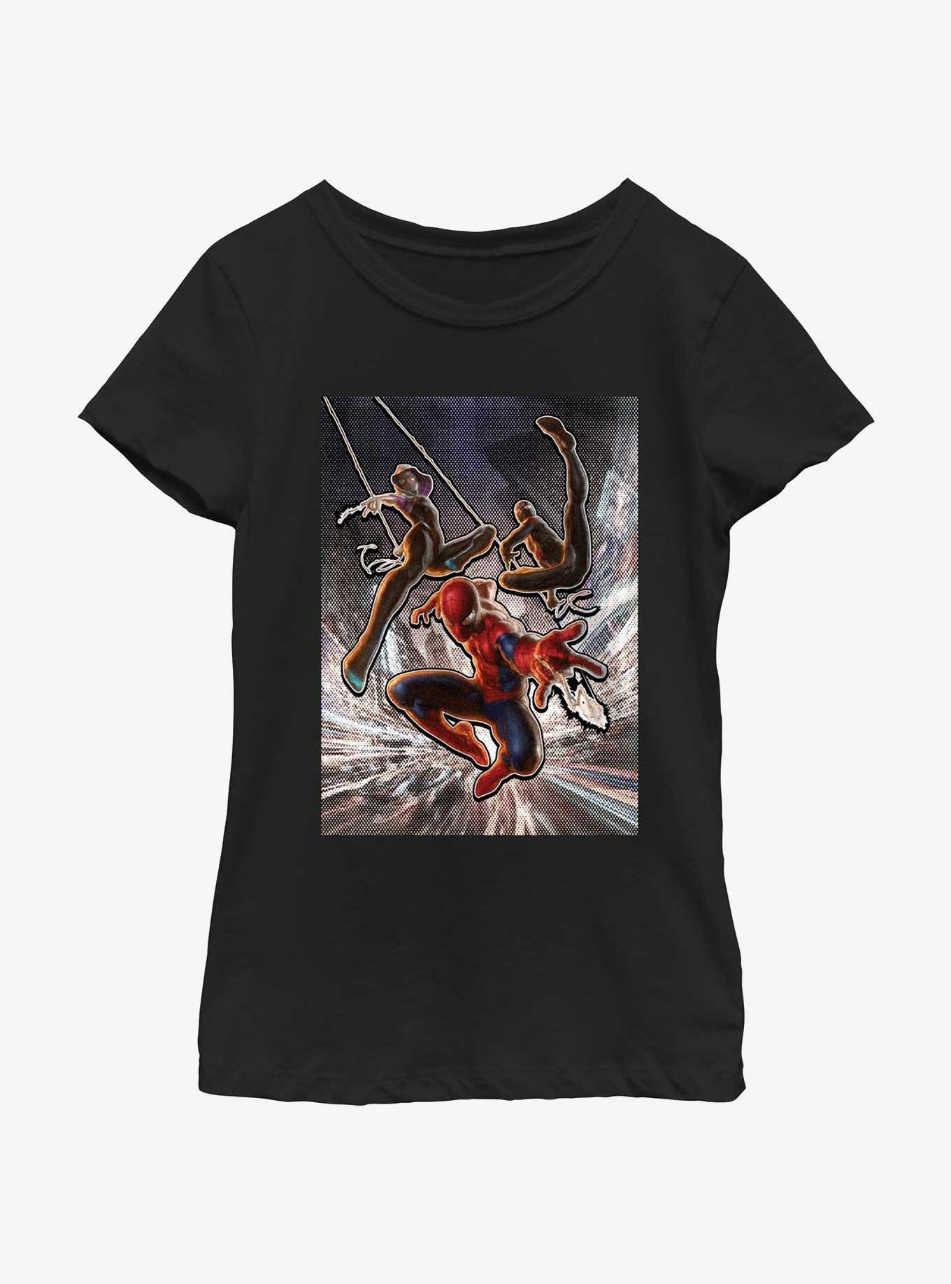 Marvel Spider-Man Spiders City Poster Girls Youth T-Shirt, , hi-res