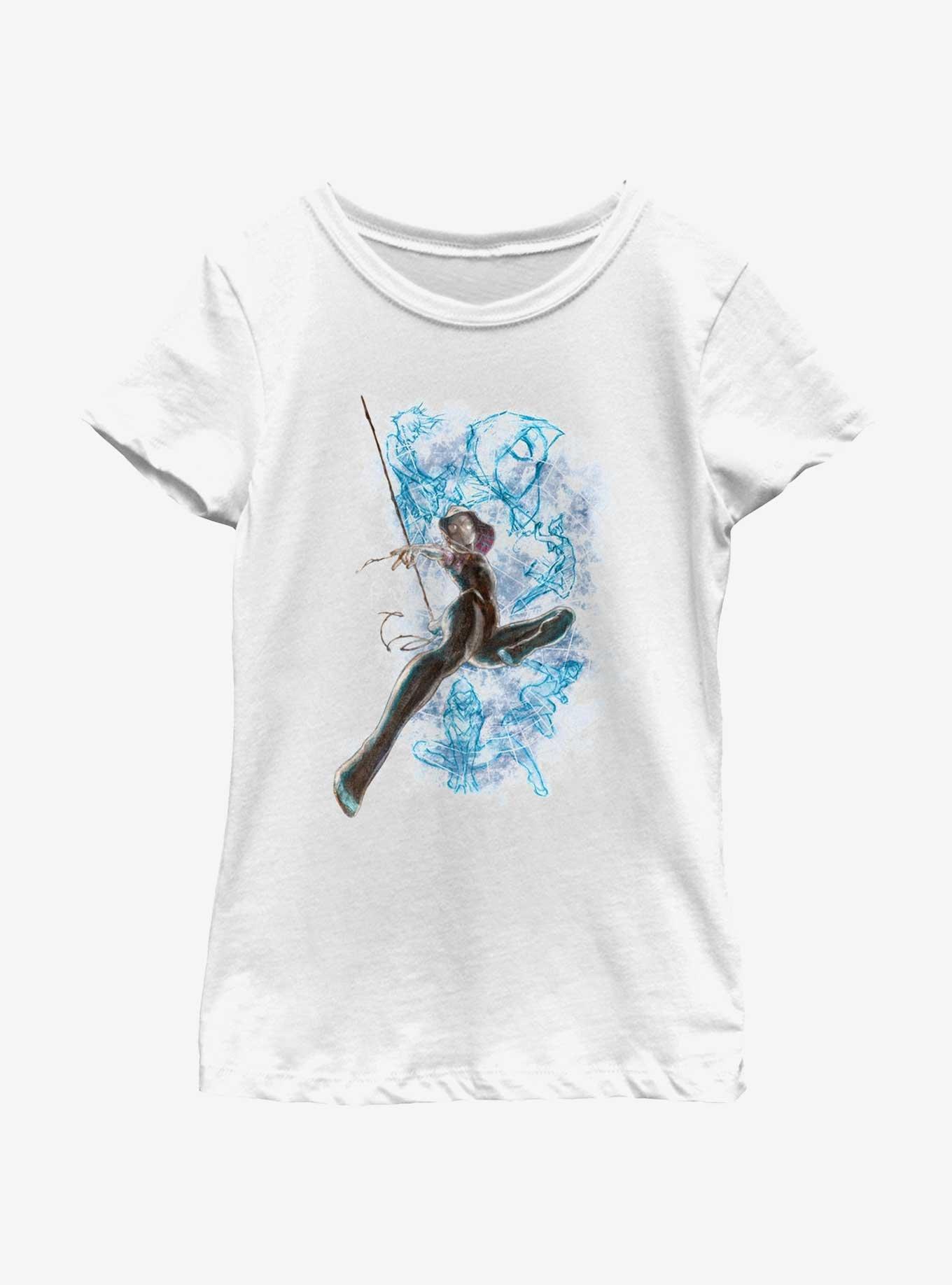 Marvel Spider-Man Ghost Spider Poses Girls Youth T-Shirt