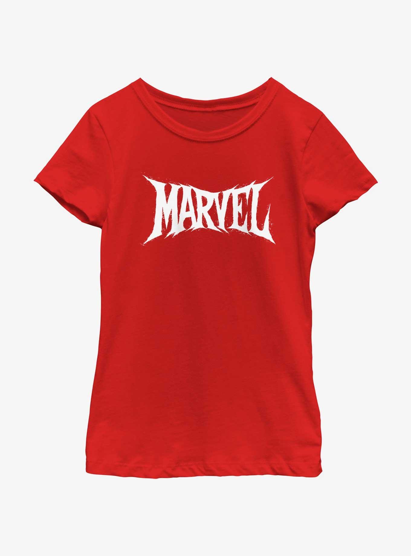 Marvel Metal Marvel Logo Girls Youth T-Shirt, , hi-res