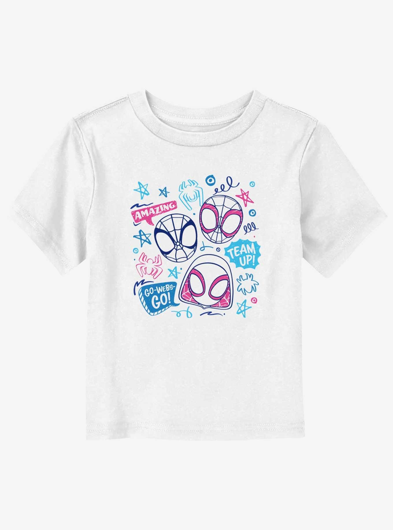 Marvel Spidey and His Amazing Friends Sketch Spidey Friends Toddler T-Shirt, WHITE, hi-res