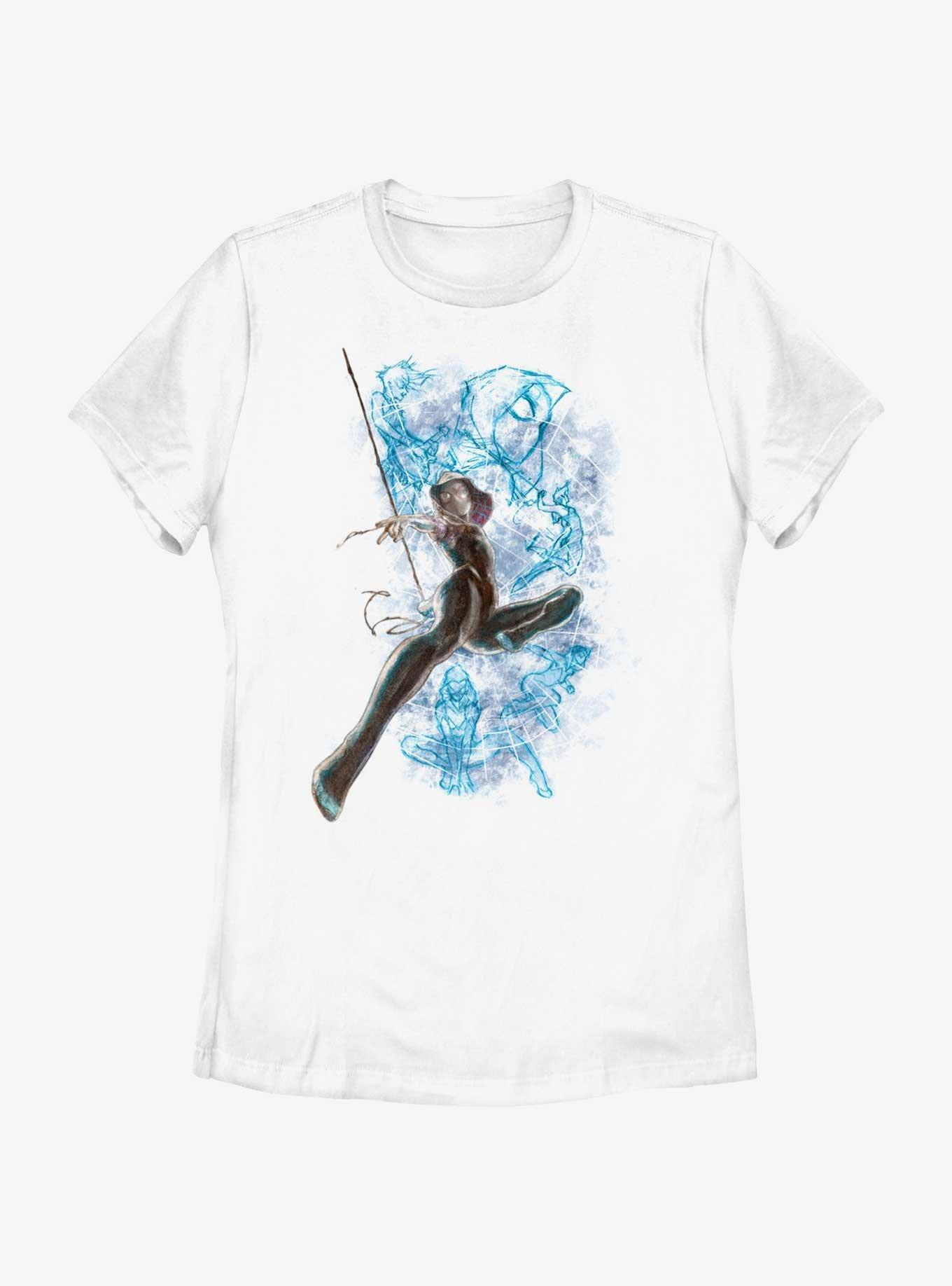 Marvel Spider-Man Ghost Spider Poses Womens T-Shirt, WHITE, hi-res
