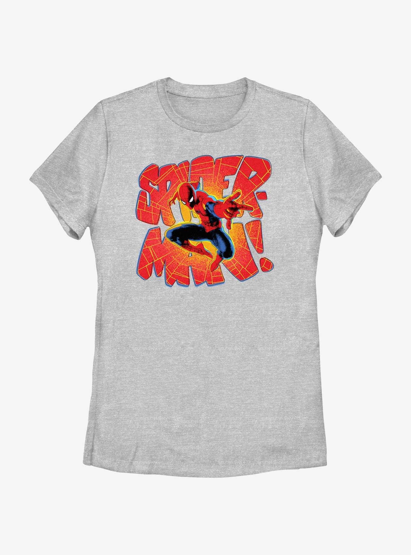 Marvel Spider-Man Comic Letters Womens T-Shirt, ATH HTR, hi-res