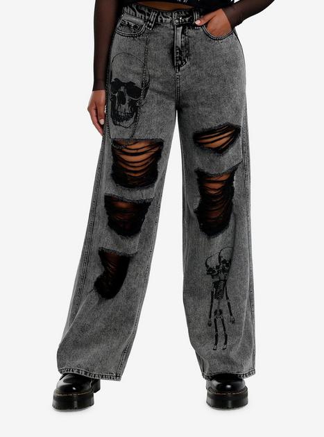 W31x32.5 Flare Jeans Fuga Boro Sew Distress Faded Denim