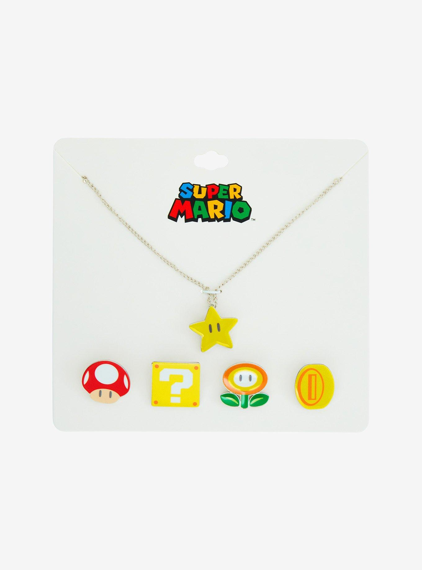 Super Mario Icons Interchangeable Charms Necklace Set, , hi-res