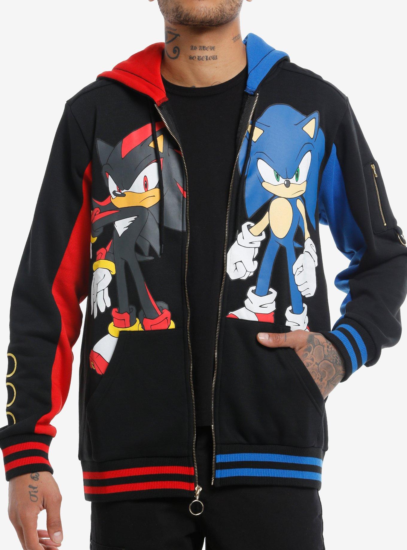 Sonic The Hedgehog Sonic & Shadow Split Hoodie, MULTI, hi-res