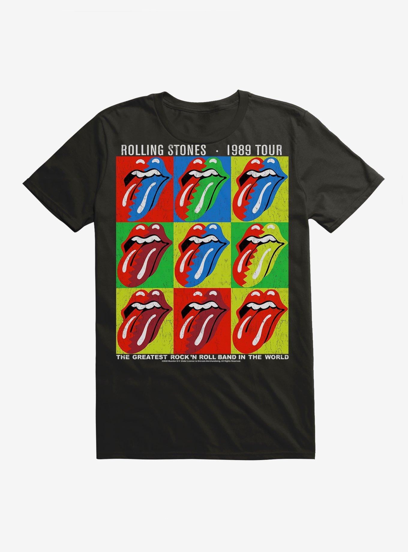 The Rolling Stones 1989 Tour Pop Art T-Shirt, BLACK, hi-res