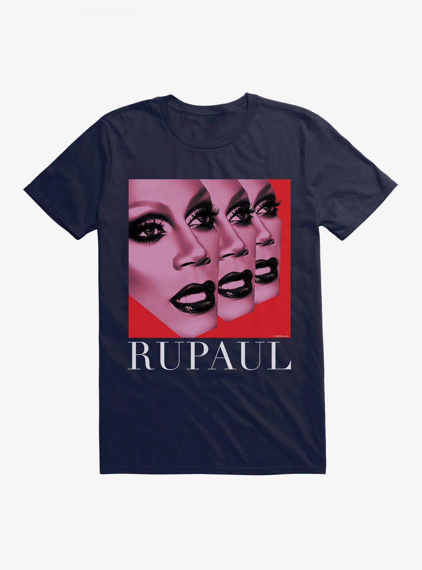 RuPaul Face Repeat T-Shirt, NAVY, hi-res