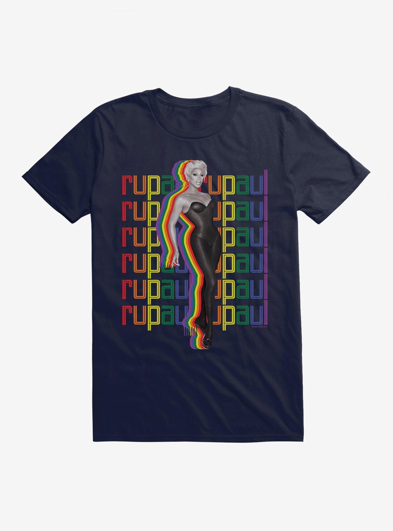 RuPaul Rainbow Silhoutte T-Shirt, NAVY, hi-res