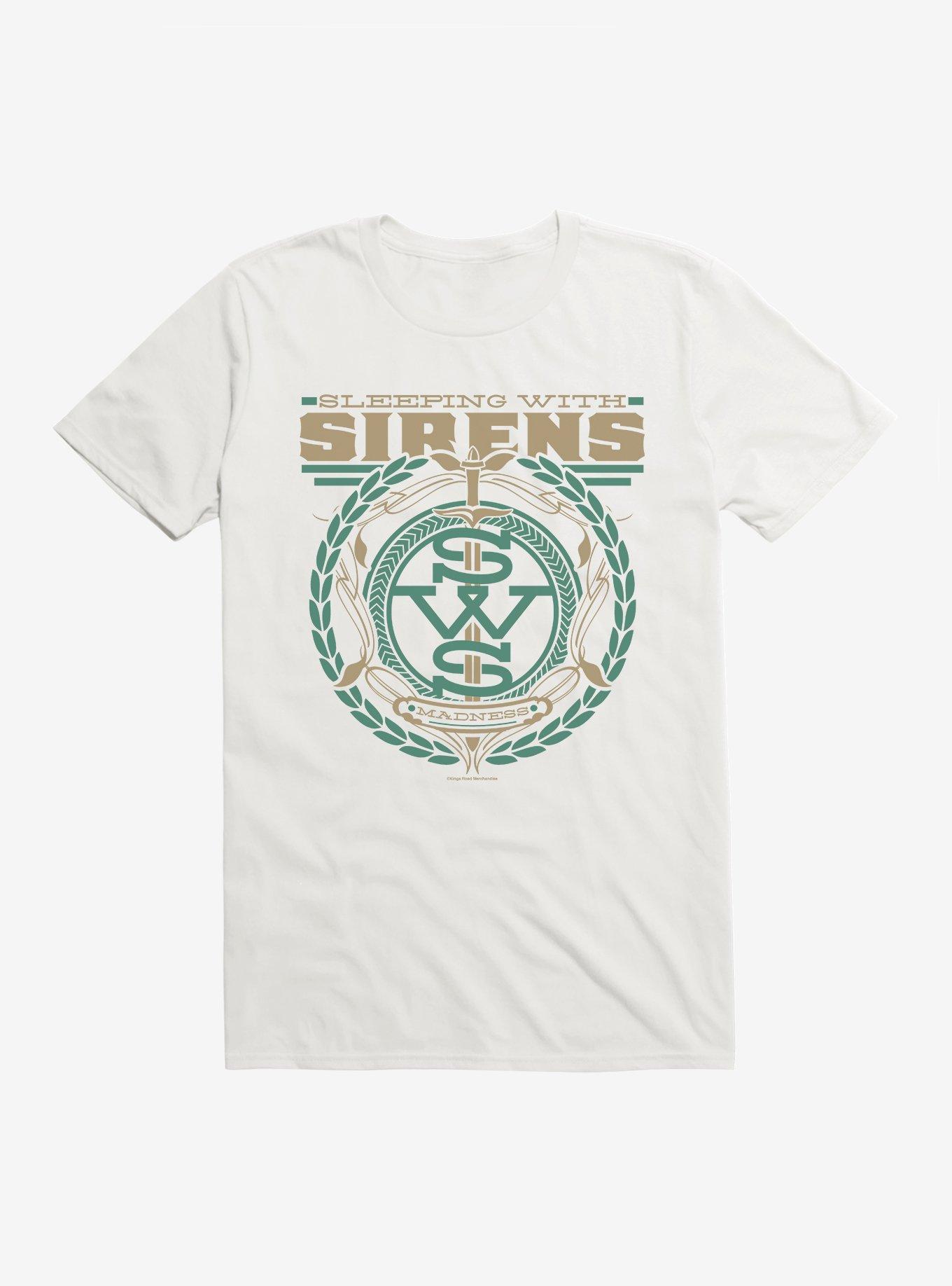 Sleeping With Sirens Dagger Crest T-Shirt, WHITE, hi-res