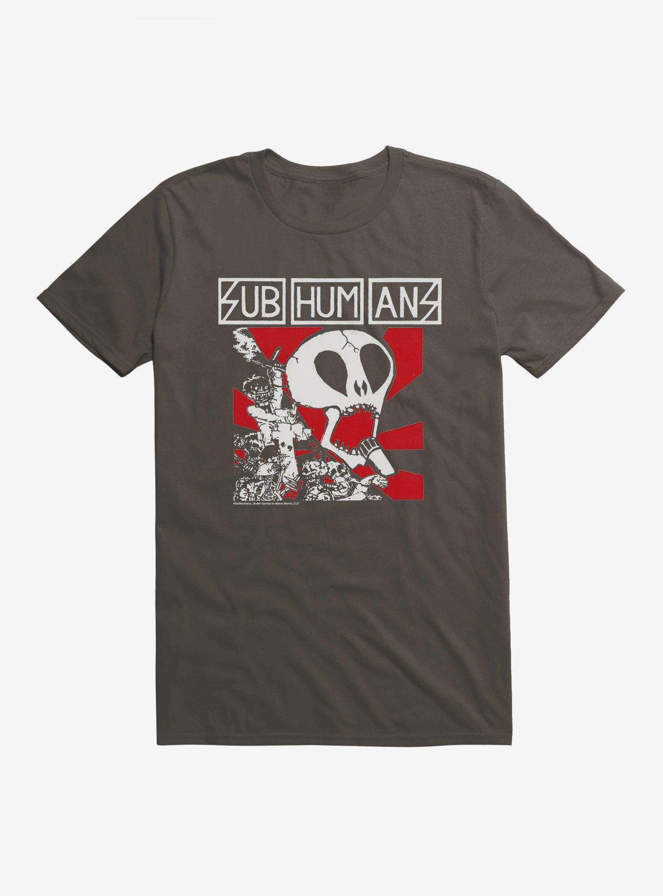 Subhumans Skull Band Logo T-Shirt, SMOKE, hi-res
