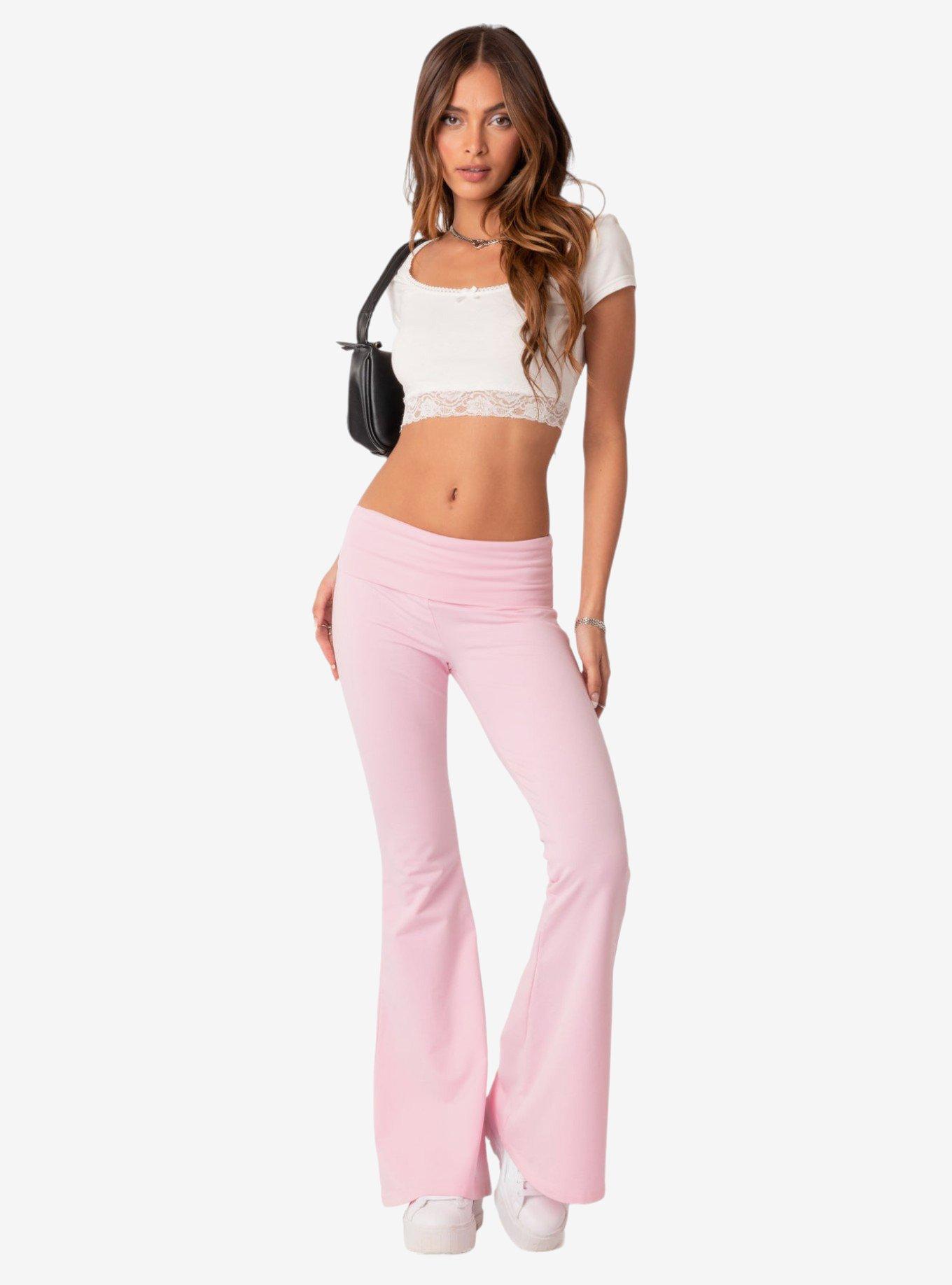 Edikted Naomi Flared Leggings, PINK, hi-res