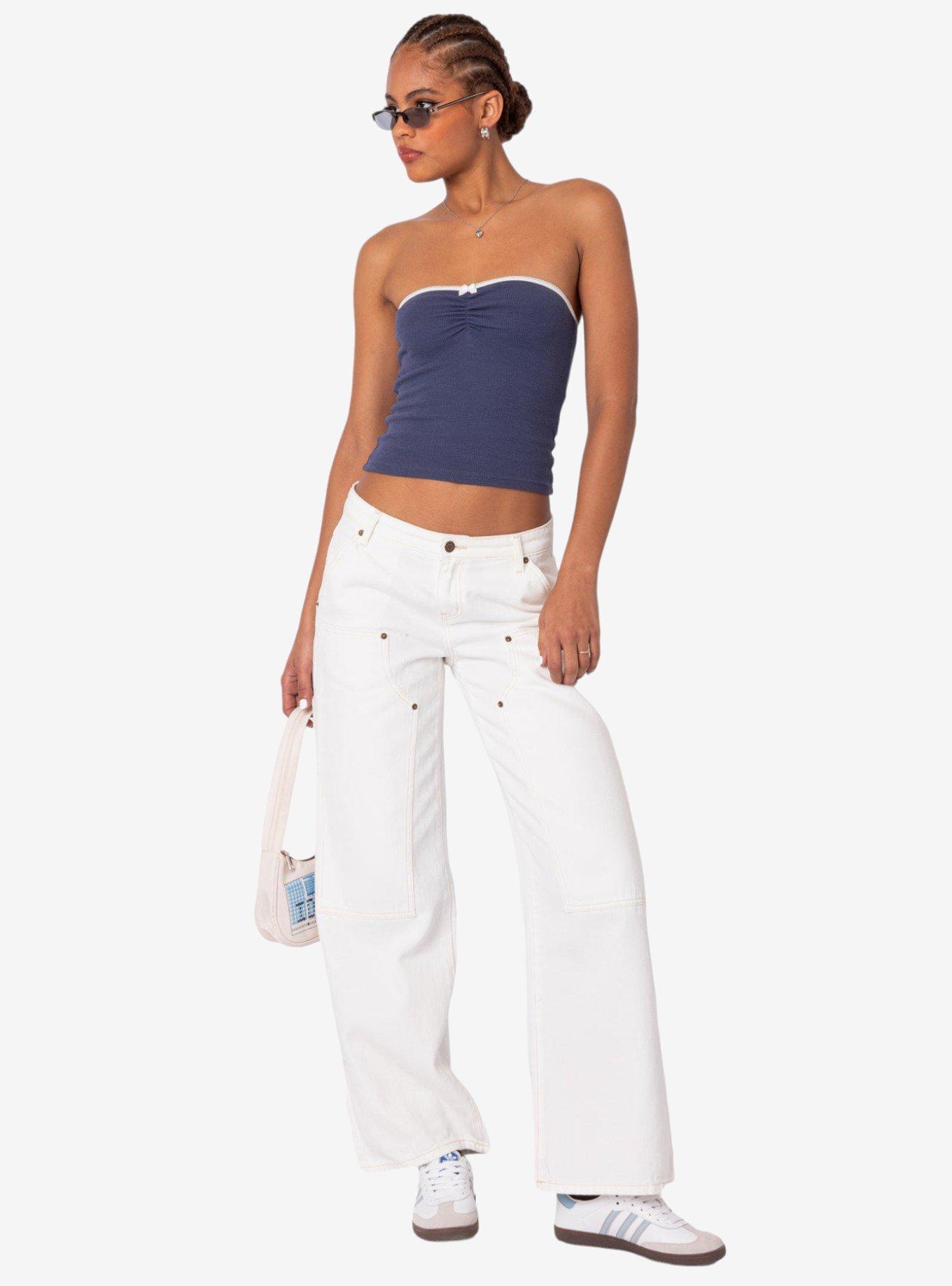 Edikted Ayla Low Rise Carpenter Jeans, BRIGHT WHITE, hi-res