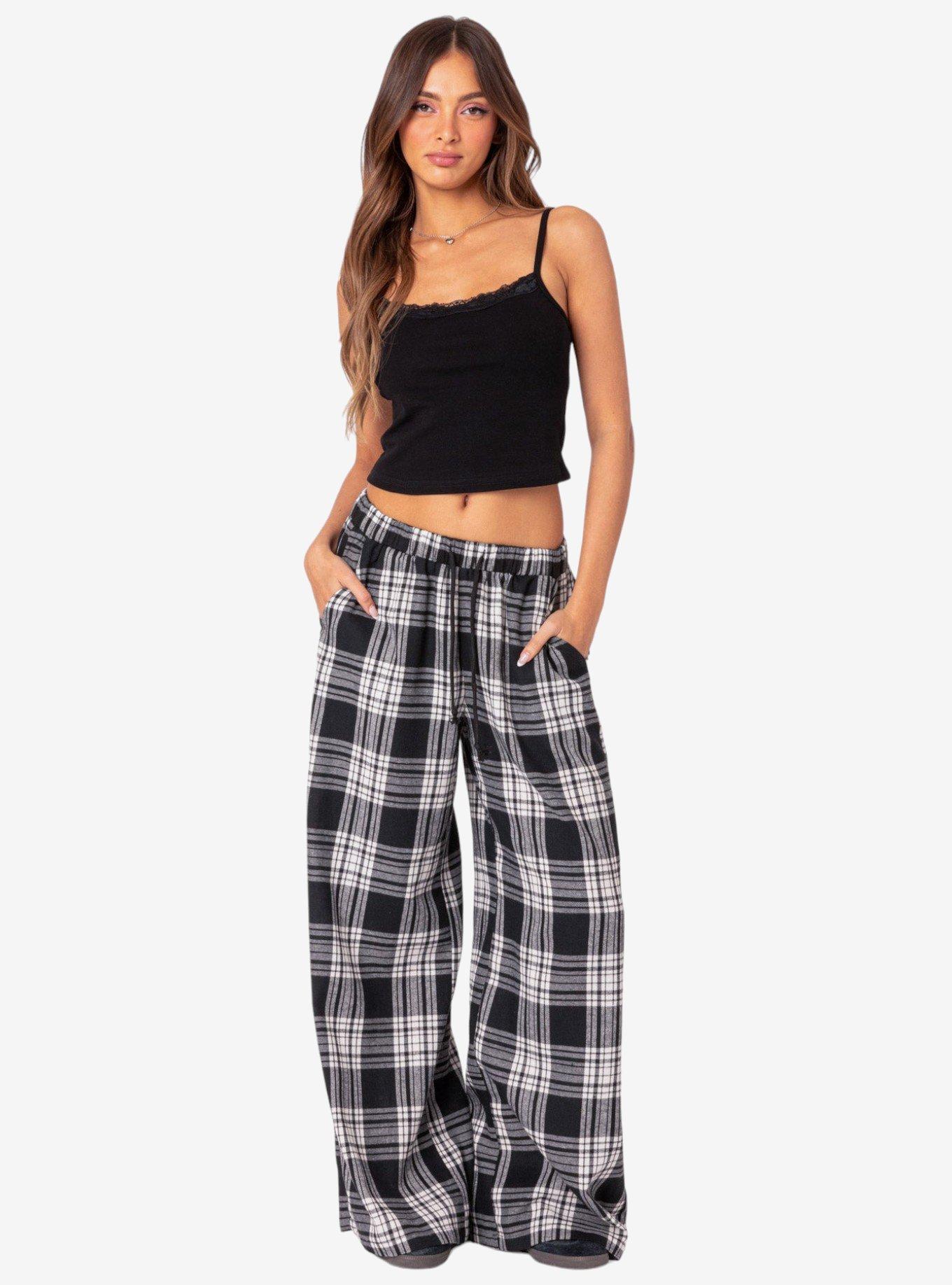 Lounge Around Plaid Wide Leg Pants, MULTI, hi-res