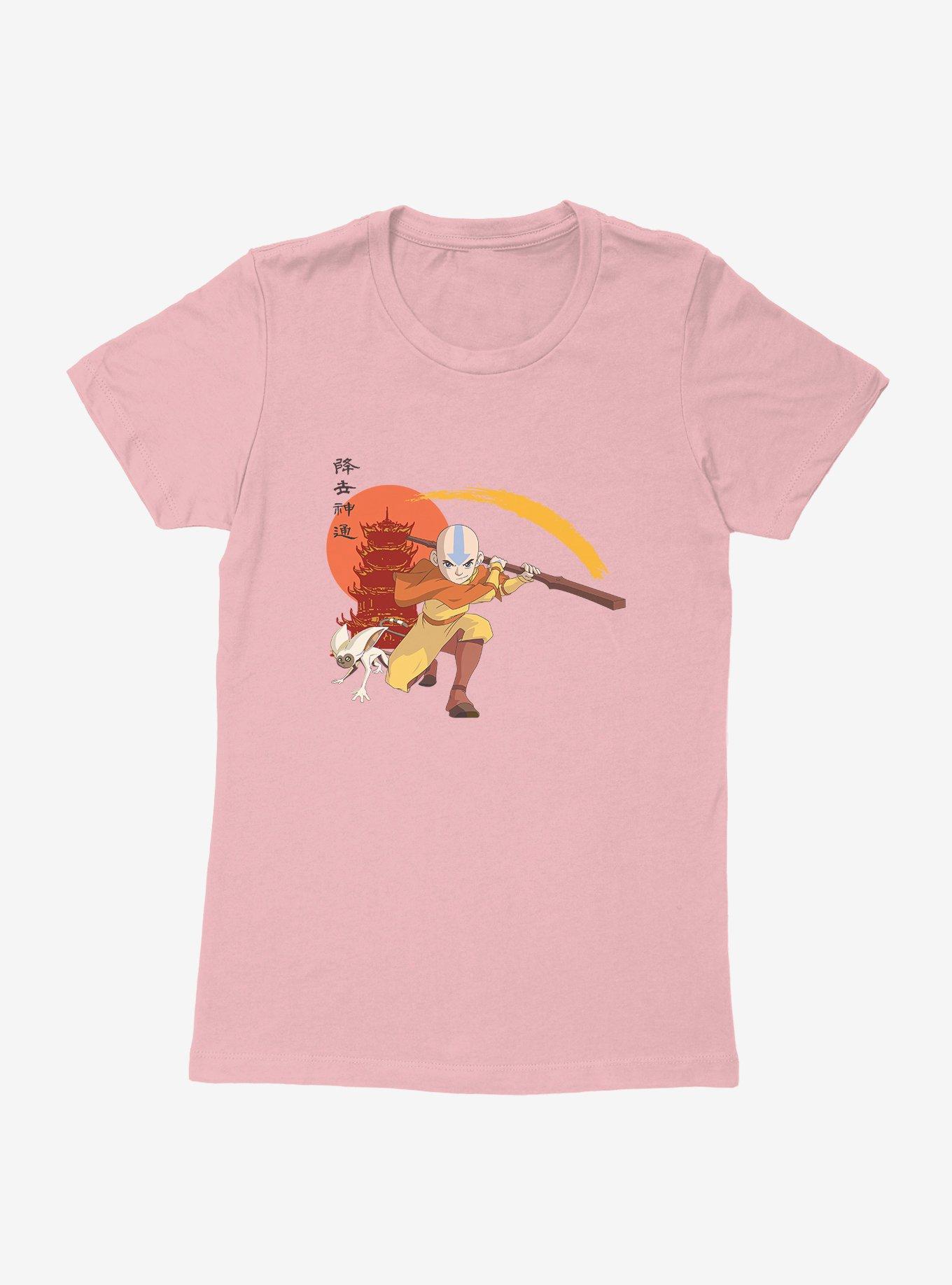 Avatar: The Last Airbender Aang And Momo Kanji Womens T-Shirt