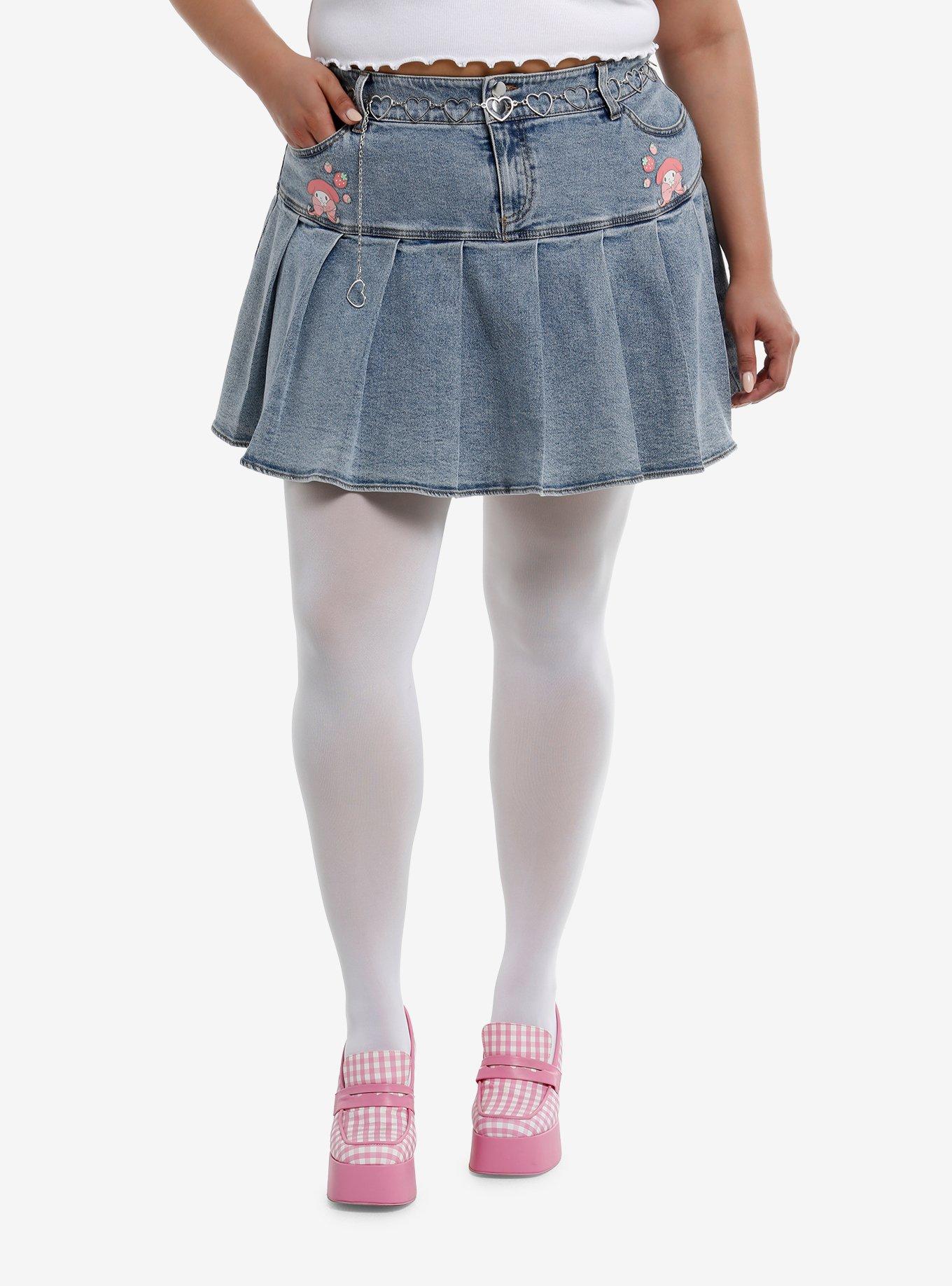 My Melody Heart Chain Belt Denim Skirt Plus Size, , hi-res