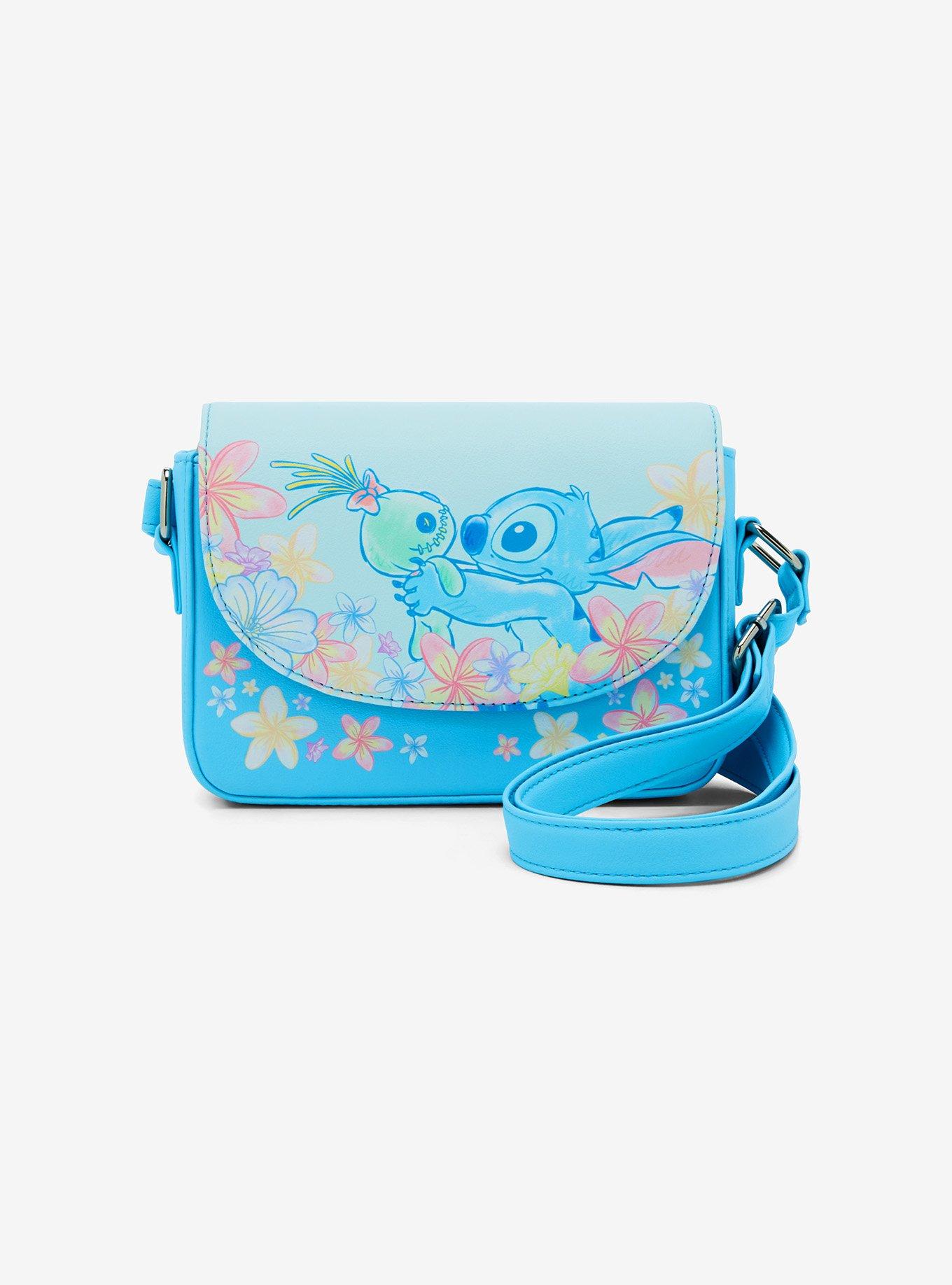 Loungefly Disney Stitch & Scrump Flowers Crossbody Bag, , hi-res