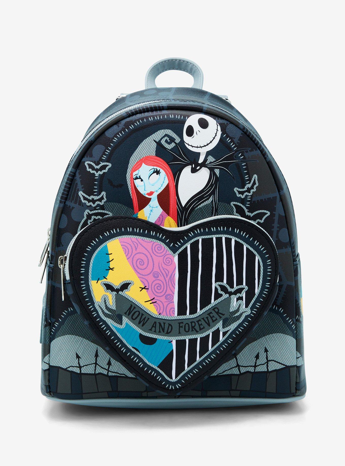 Loungefly The Nightmare Before Christmas Jack & Sally Split Heart Mini Backpack, , hi-res