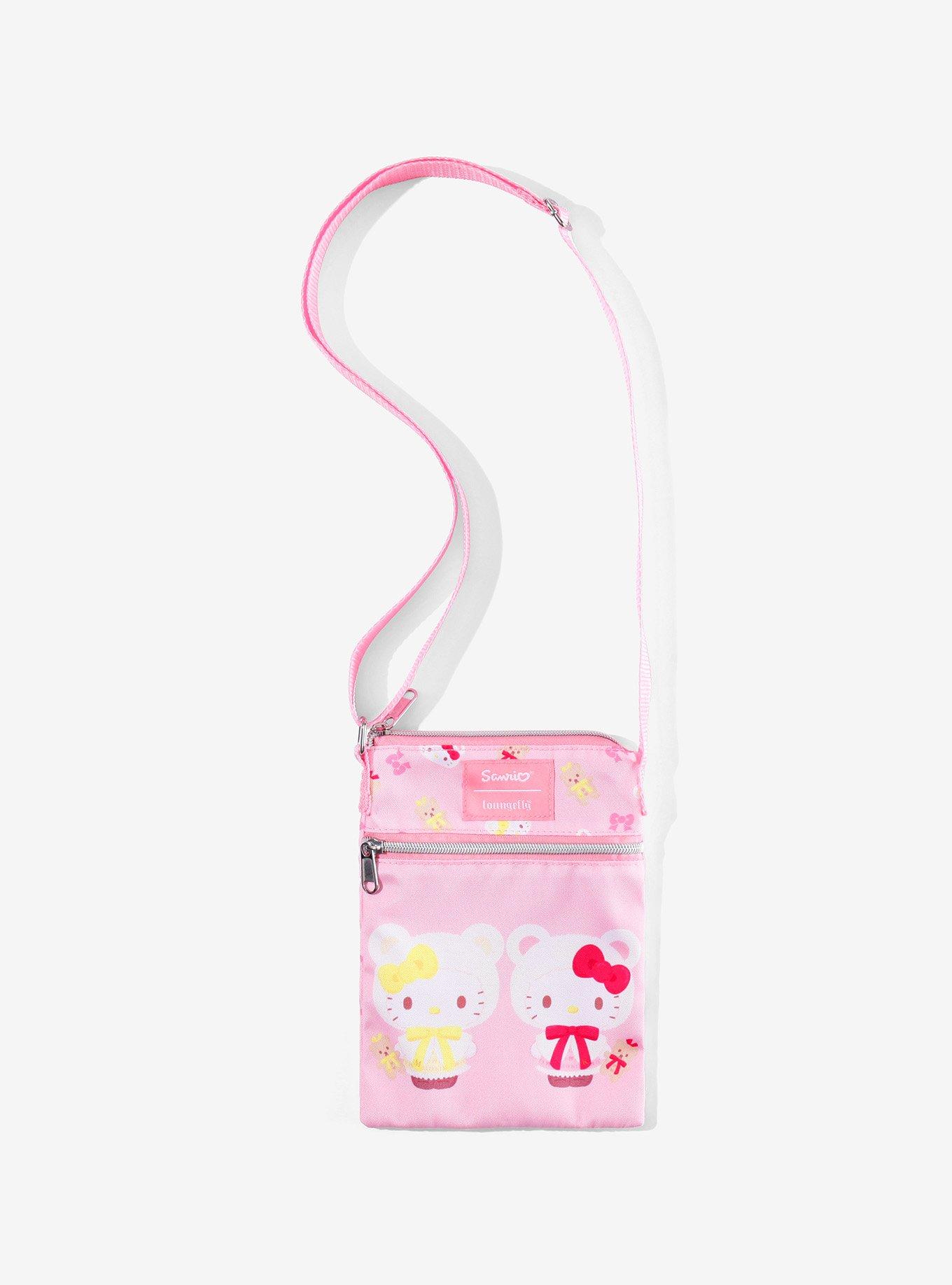 Loungefly Hello Kitty & Mimmy White Teddy Bear Passport Crossbody Bag, , hi-res