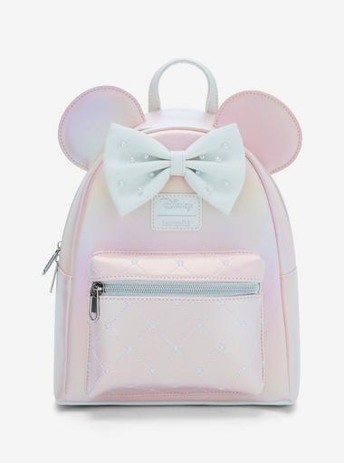 disney's minnie mouse 3d quilted mini backpack Minnie Mouse Loungefly Pearl Mini Backpack
