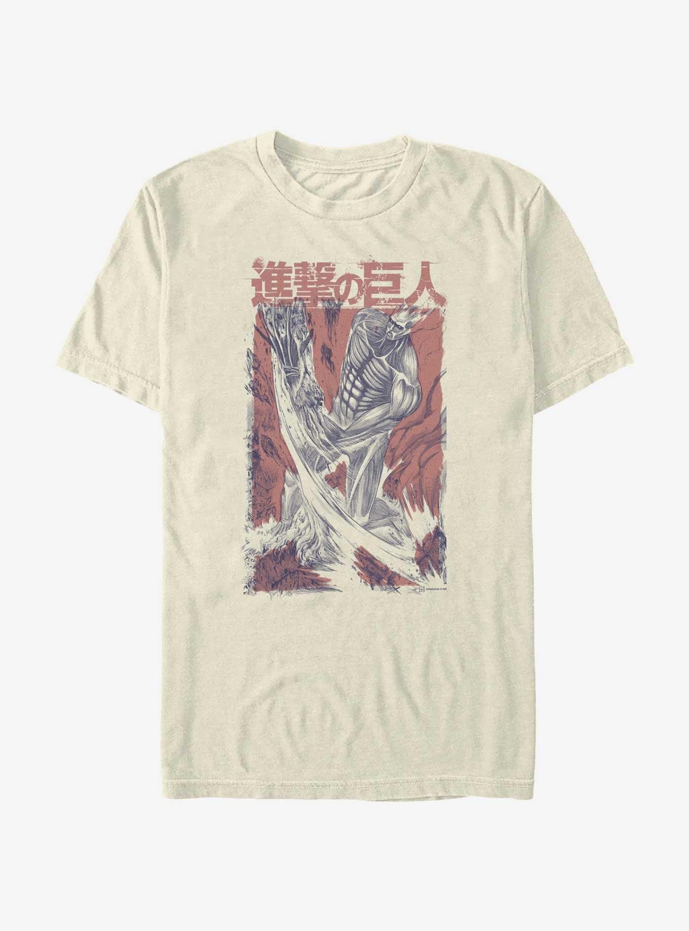 COMFORTCOLORS Attack On Titan Overlay Colossus Garment Dye T-Shirt